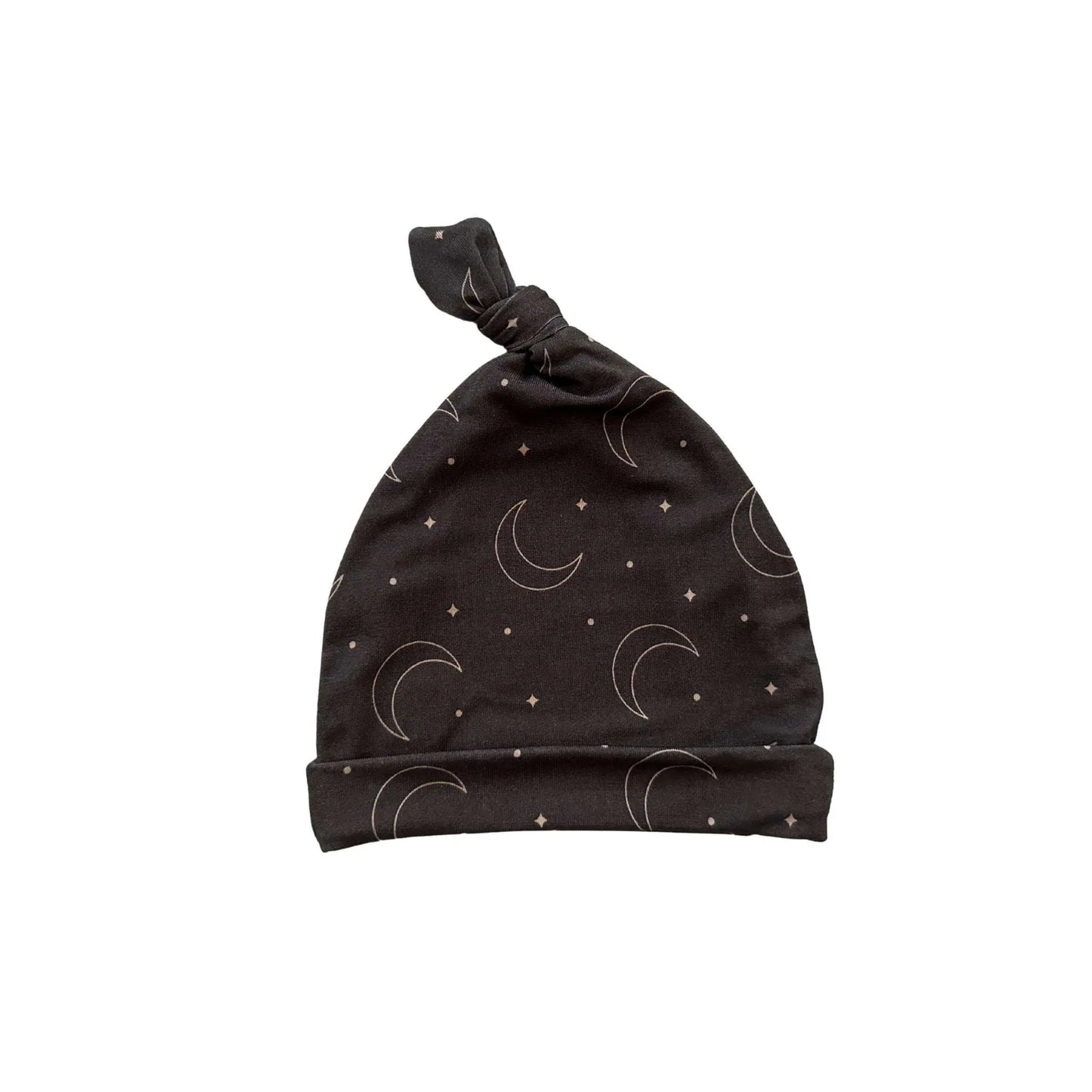 Knot Hat Midnight Moon Soft Comfortable Newborn to 3 Months Bamboo Spandex Harp Angel Boutique