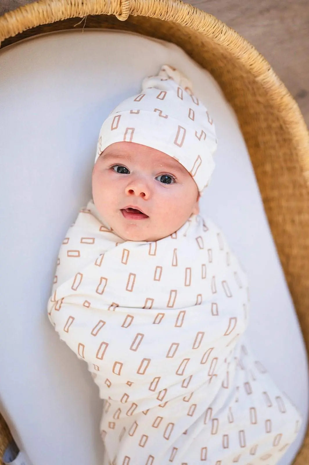 Knot Hat Neutral Rectangle Bamboo Baby Hat for Newborn to Three Months Harp Angel Boutique