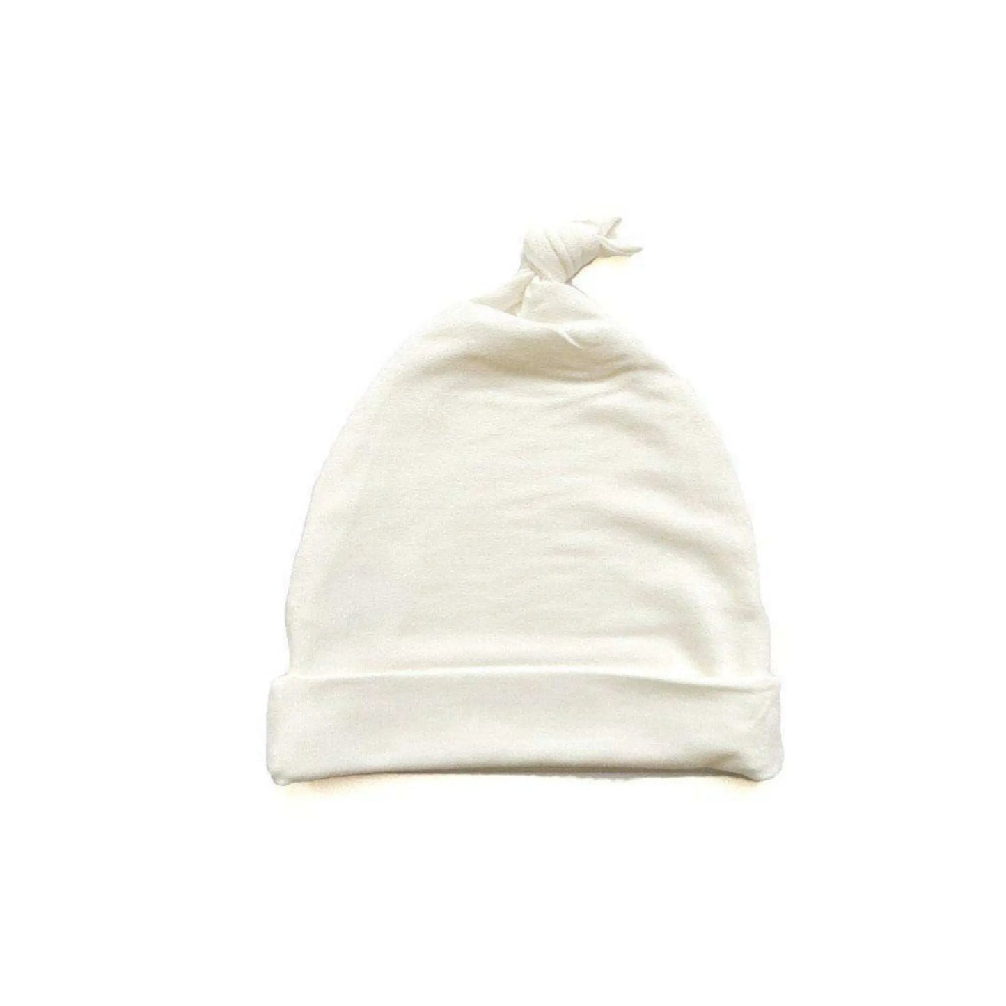 Knot Hat White Soft Bamboo Spandex for Newborn to 3 Months Harp Angel Boutique