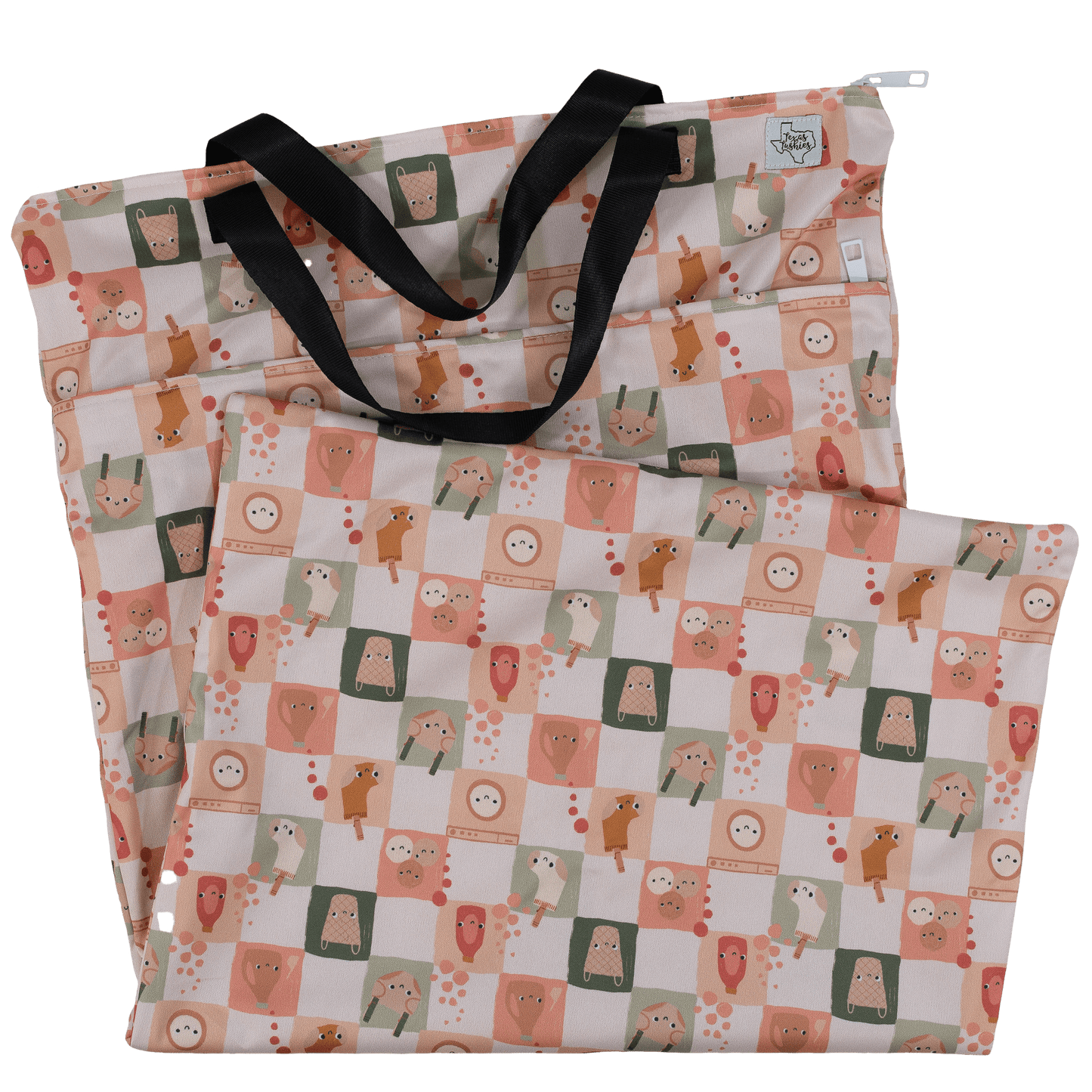 Large Hanging Wet Bags with Dual Pockets for Cloth Diapers Clothing and Pool Toys Texas Tushies