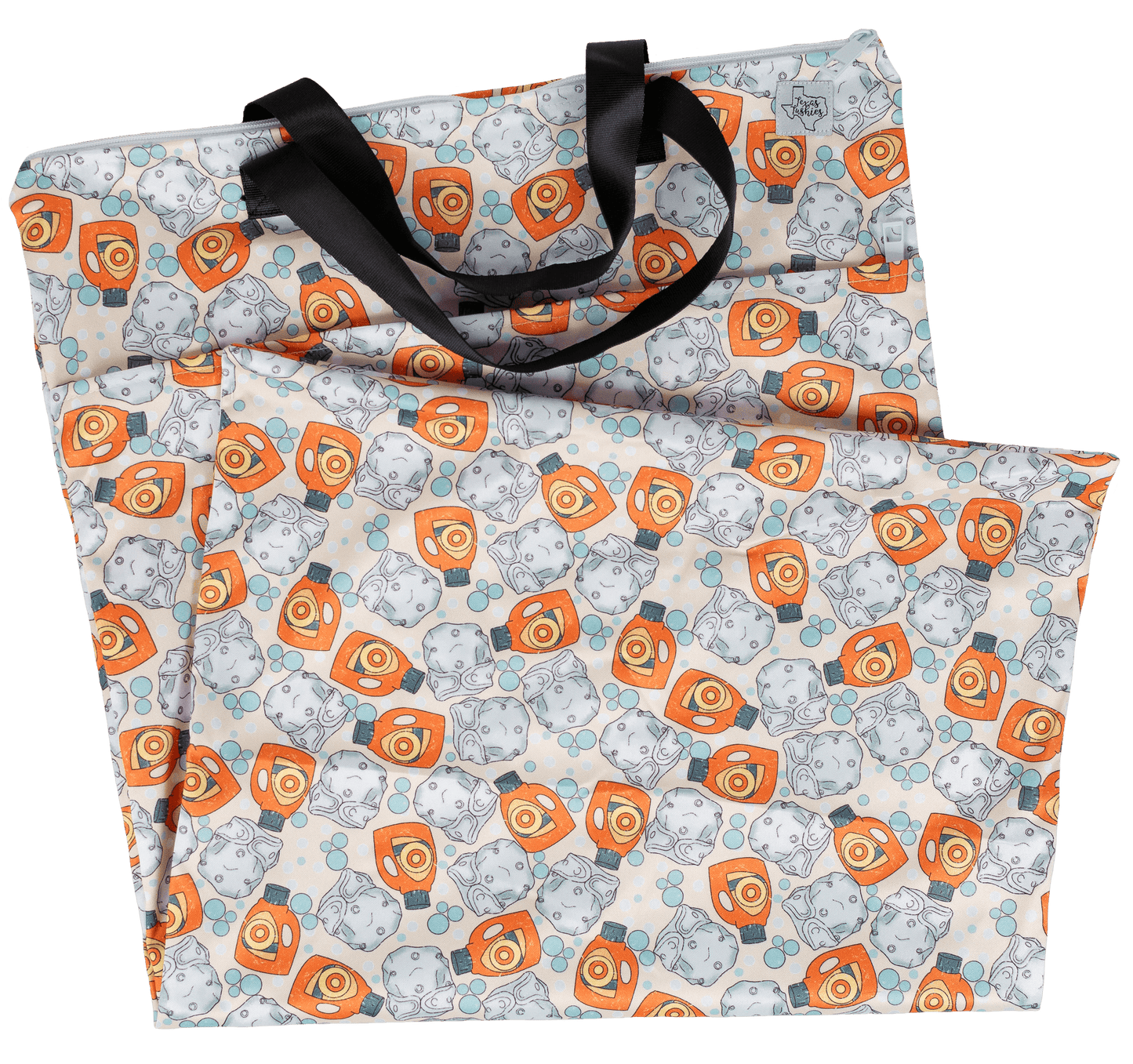 Large Hanging Wet Bags with Dual Pockets for Cloth Diapers Clothing and Pool Toys Texas Tushies