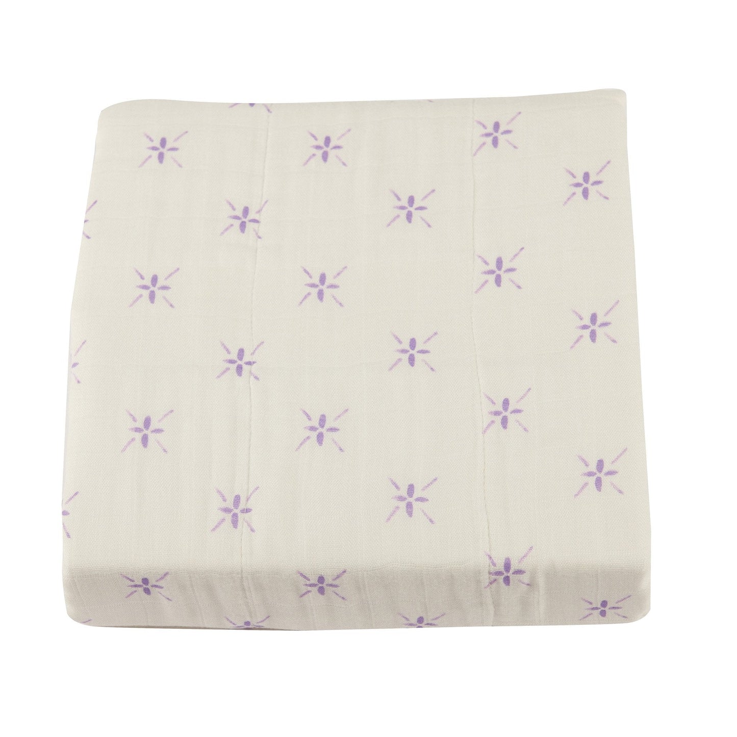 Lavender Flower and White Bamboo Muslin Newcastle Blanket for Kids 47 x 47 Inches Newcastle Classics