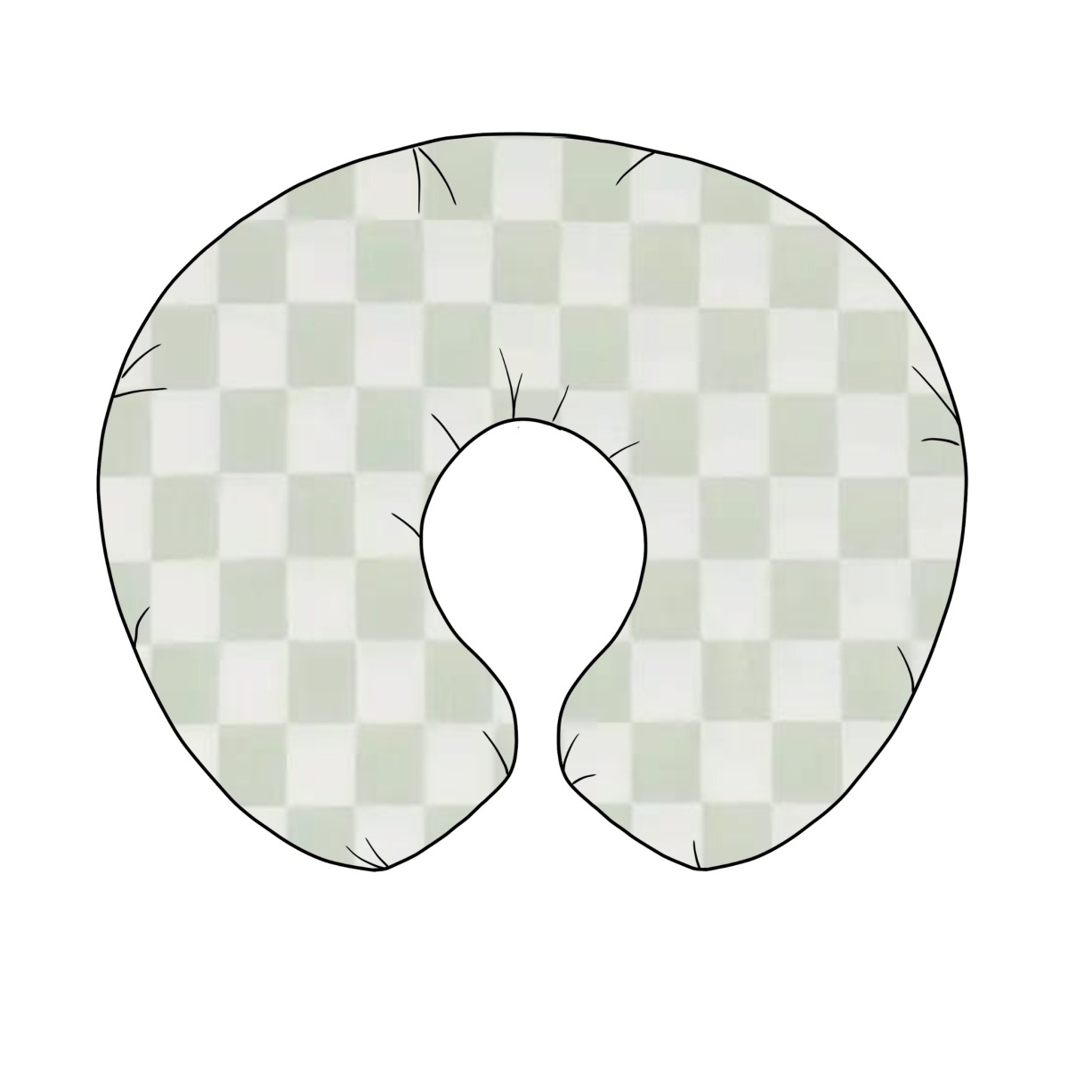 Little Mae & Co Leaf Green And White Checkered Nursing Pillow Cover - Everetts Place Boutique -