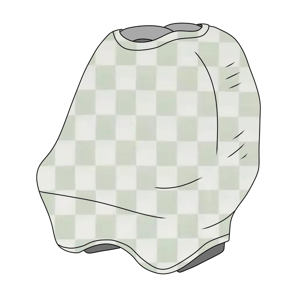 Little Mae & Co Leaf Green White Checkered Car Seat Cover For Babies - Everetts Place Boutique -
