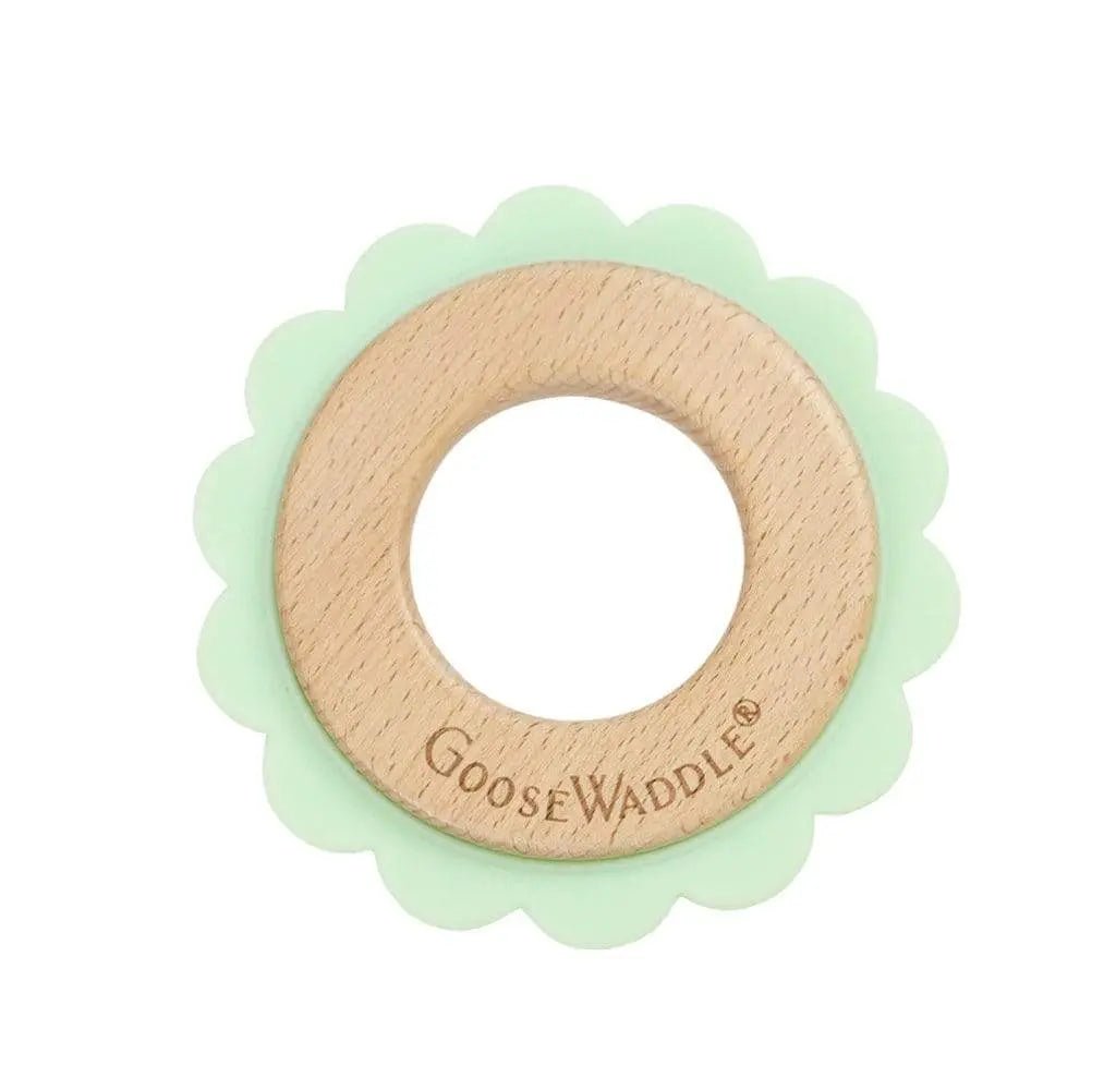 Lion Mint Animal Teether Wooden and Silicone for Babies 4 Months and Up.