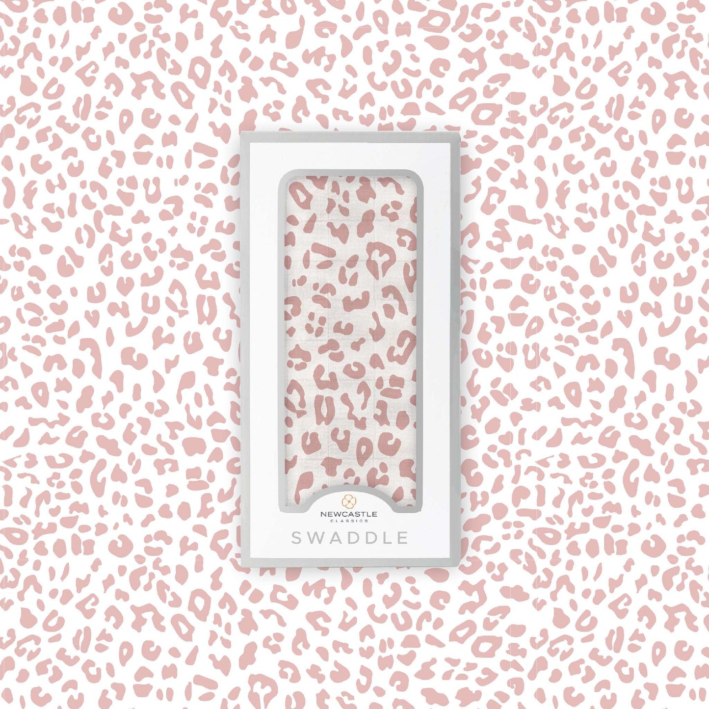 Little Leopard Swaddle Soft Breathable Natural Bamboo Muslin 47 Inch by 47 Inch Newcastle Classics