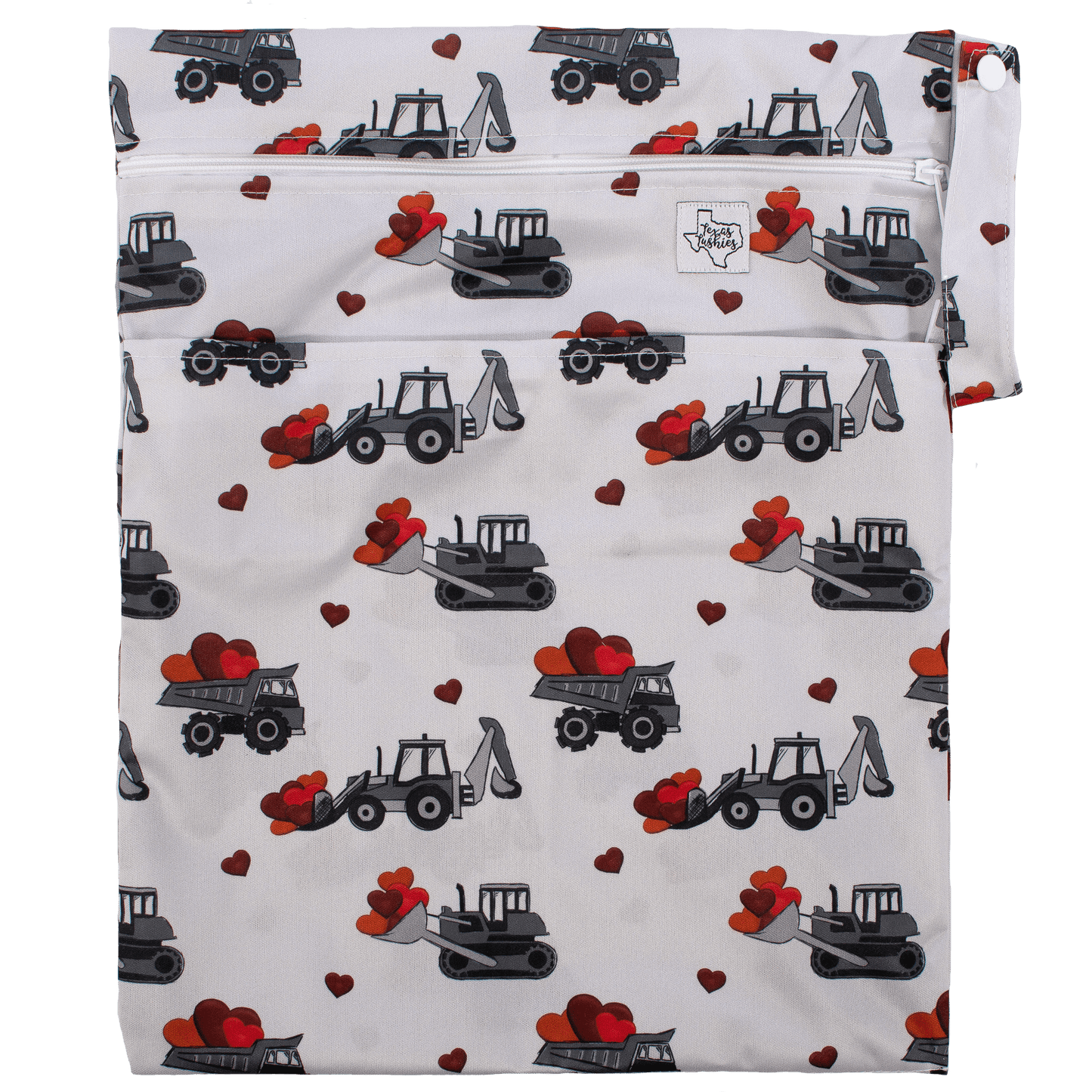Loads Of Love Wet Bag Double Zipper Water Resistant 12 By 16 Inches Fits 6 To 8 Cloth Diapers Texas Tushies