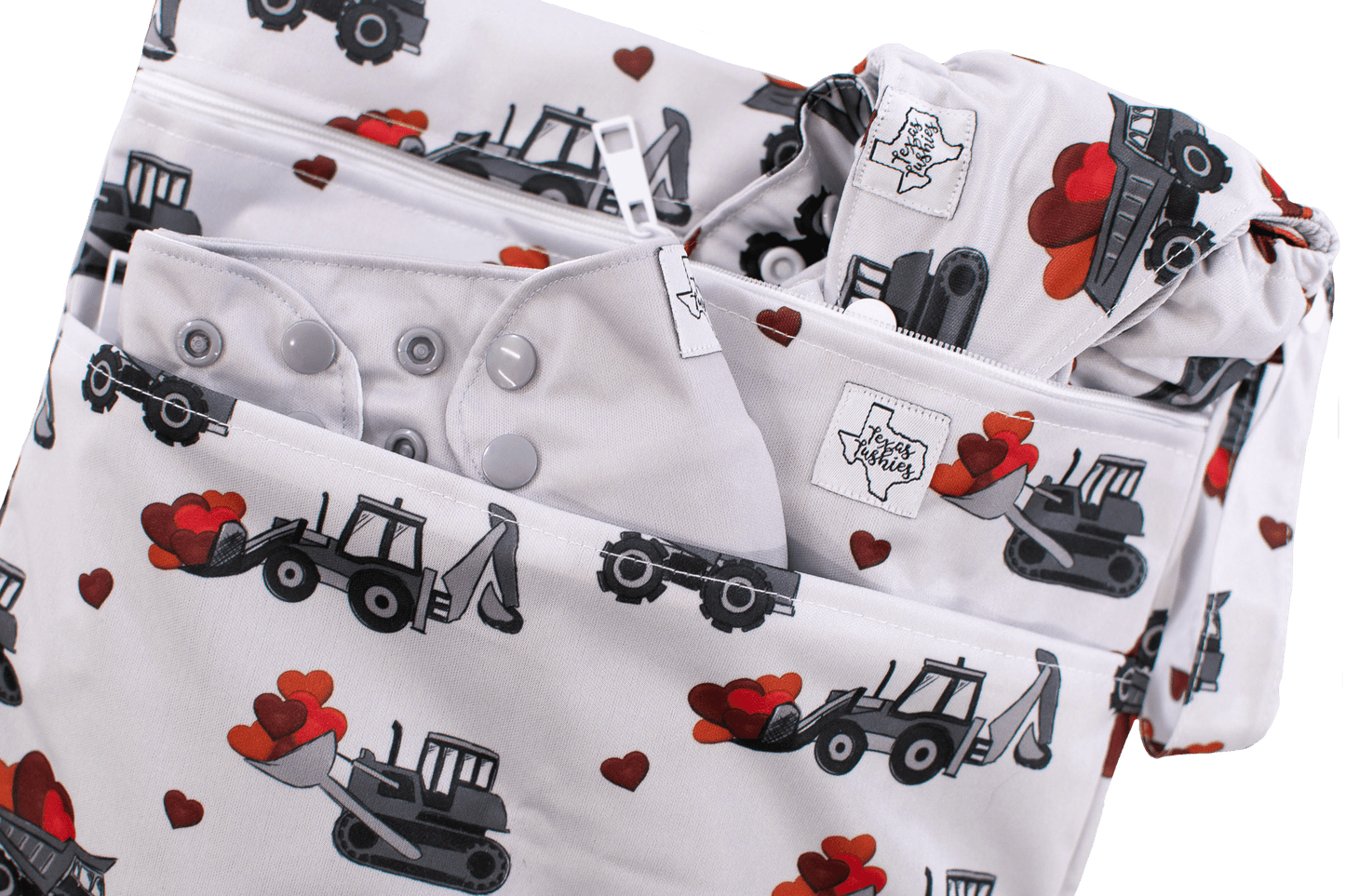 Loads Of Love Wet Bag Double Zipper Water Resistant 12 By 16 Inches Fits 6 To 8 Cloth Diapers Texas Tushies