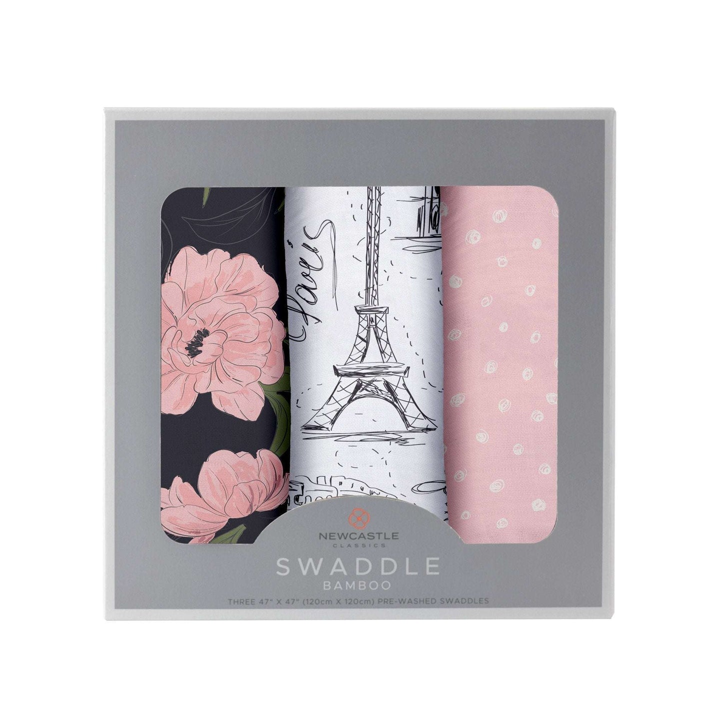 London Paris New York Swaddle 3 Pack Soft Bamboo Muslin Blankets Newcastle Classics