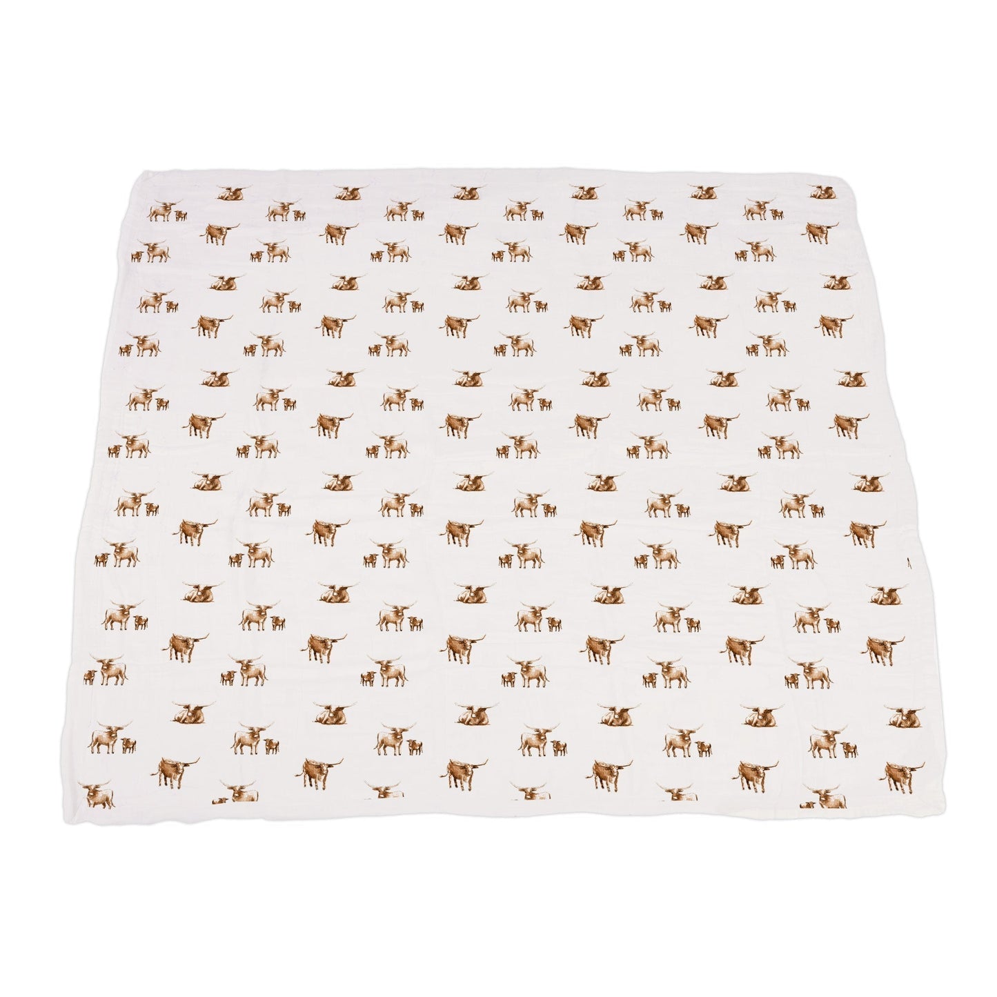 Longhorn Bamboo Newcastle Blanket For Kids 100 Percent Natural Muslin Soft Cozy And Breathable 47 Inch x 47 Inch Newcastle Classics