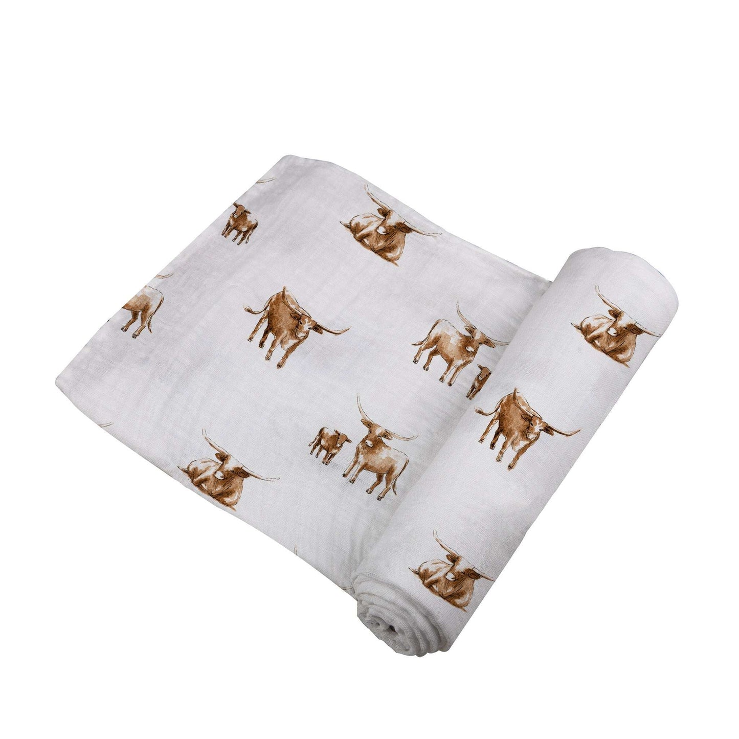 Longhorn Swaddle Soft Bamboo Muslin Blanket for Stroller Nursing Cover Changing Pad Burp Cloth Tummy Time Newcastle Classics