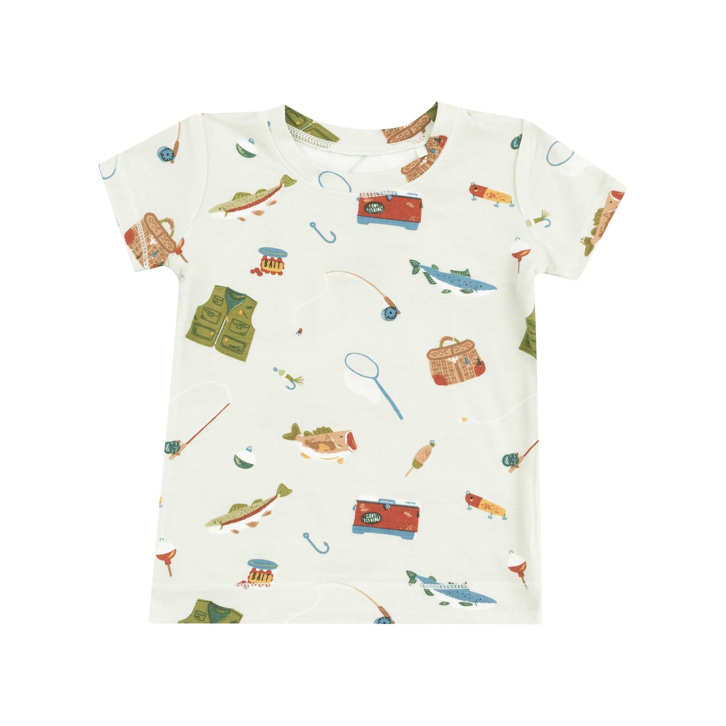 Loungewear Short Set Fishing Things Green.