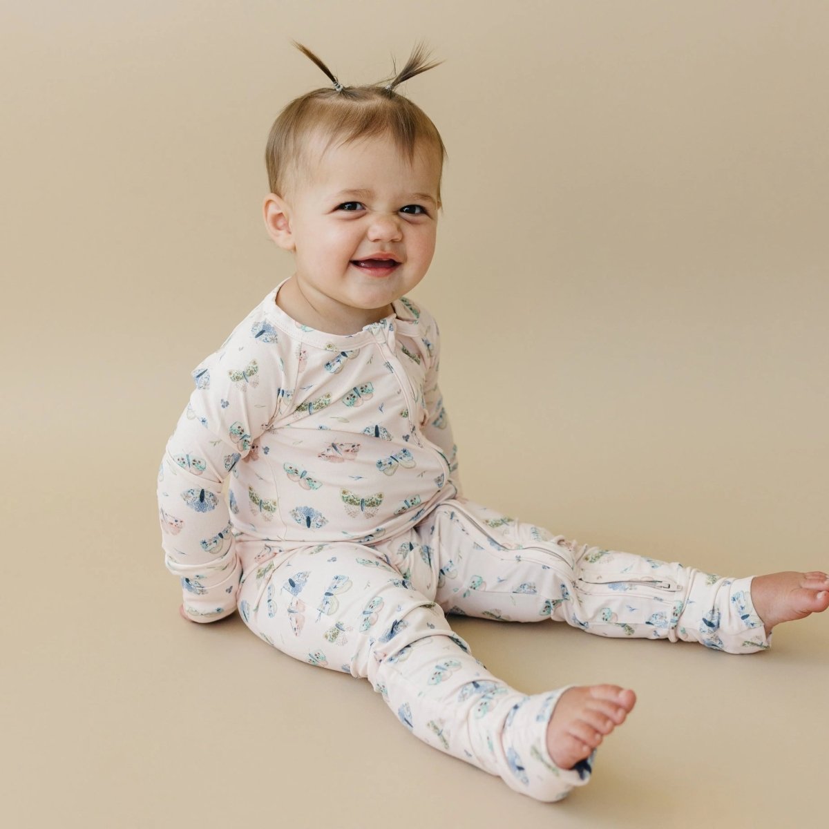 Little Joy Co. Luna Moths Bamboo Zippy Romper Footed for Babies All Sizes - Everetts Place Boutique -