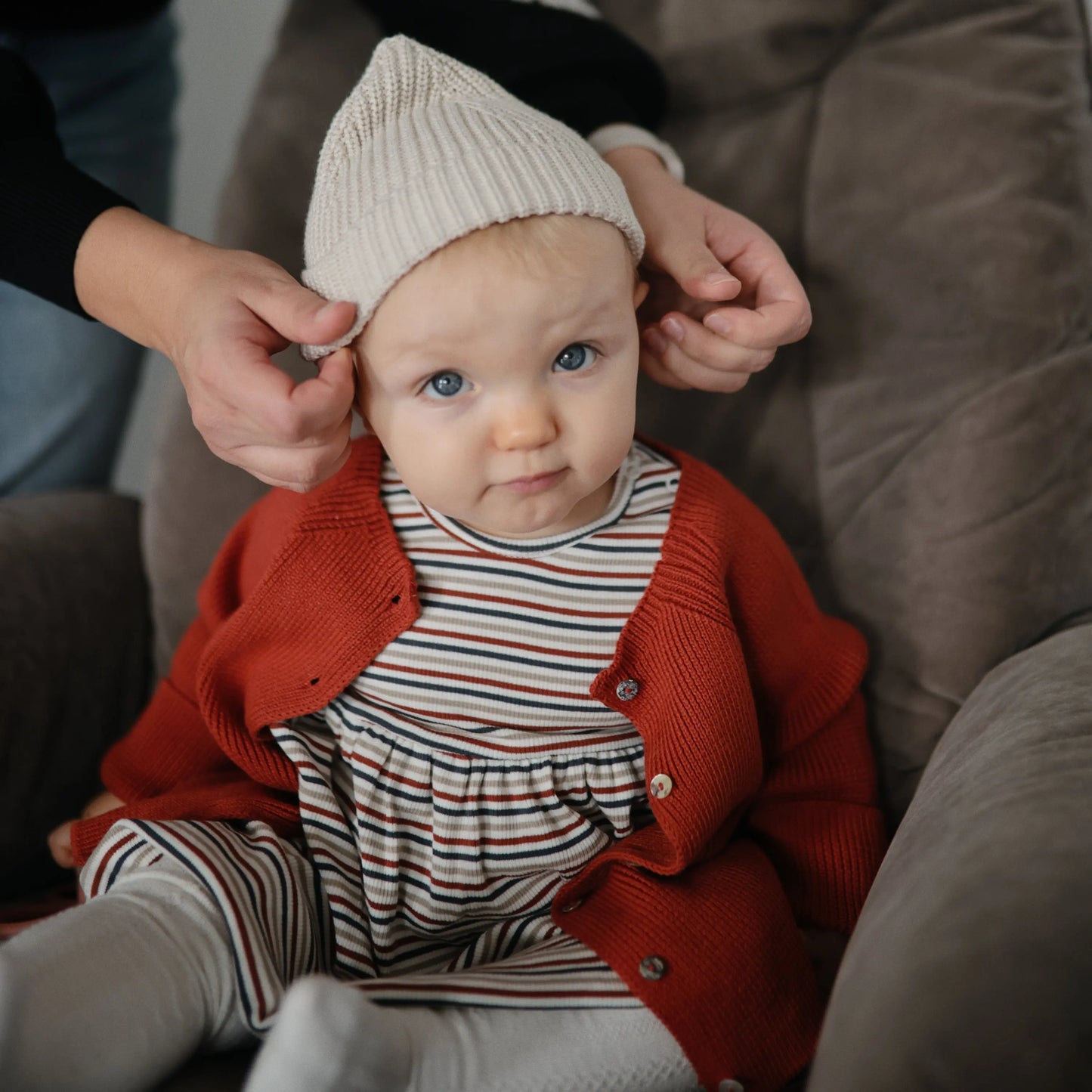 Chunky Knit Beanie Made with Organic Cotton for Babies Cozy and Stylish Mushie