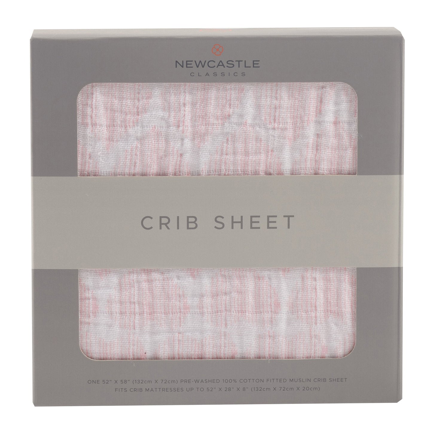 Matchstick Hearts Cotton Muslin Crib Sheet for Standard Crib Mattresses Newcastle Classics