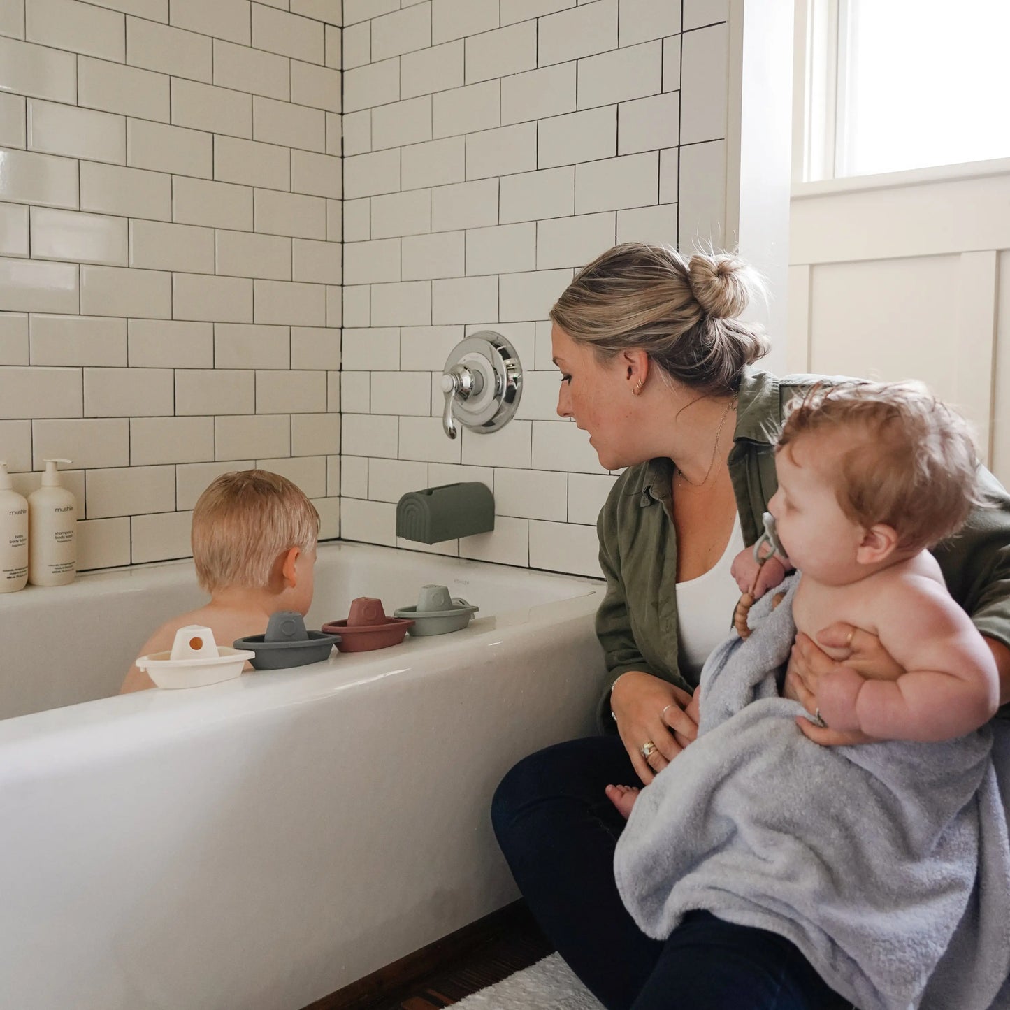 Organic Cotton Baby Hooded Towel Soft and Absorbent for Cozy Cuddles Mushie
