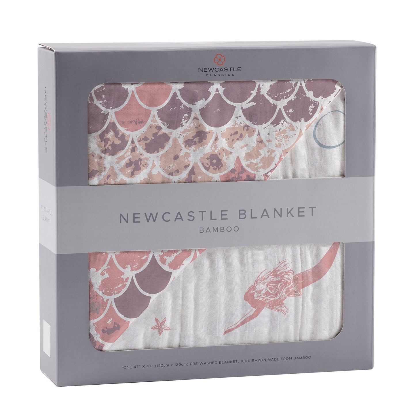Mermaids And Scales Bamboo Muslin Blanket 100 Percent Natural Soft And Breathable 47 Inch By 47 Inch Newcastle Classics