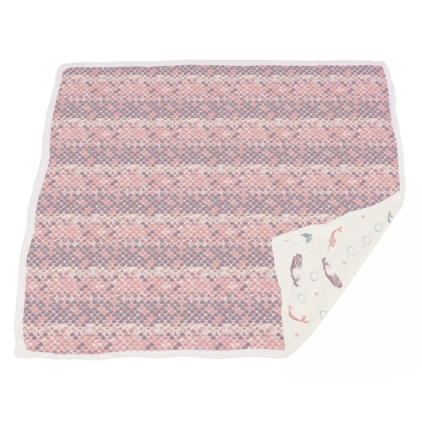 Mermaids And Scales Bamboo Muslin Blanket 100 Percent Natural Soft And Breathable 47 Inch By 47 Inch Newcastle Classics