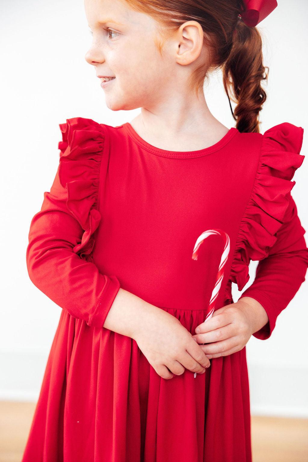 Mila & Rose ® Red Long Sleeve Ruffle Twirl Dress for Girls Mila Rose - Apparel & Accessories > Clothing > Dresses Twirl Ruffle Dress L/S