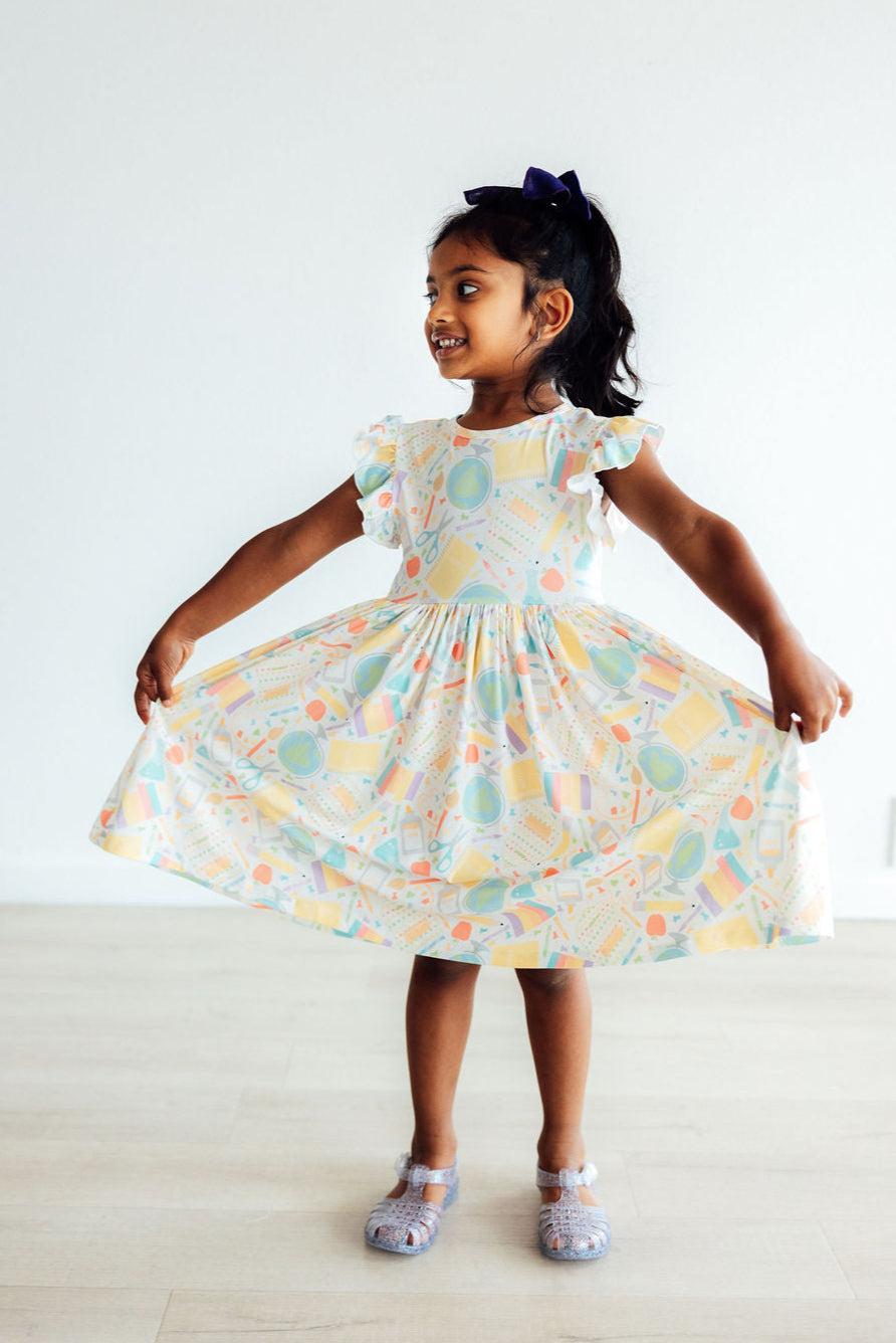 Mila & Rose ® Campus Cutie Flutter Sleeve Twirl Dress Mila Rose Toddler - Apparel & Accessories > Clothing > Dresses Twirl Dress Flutter