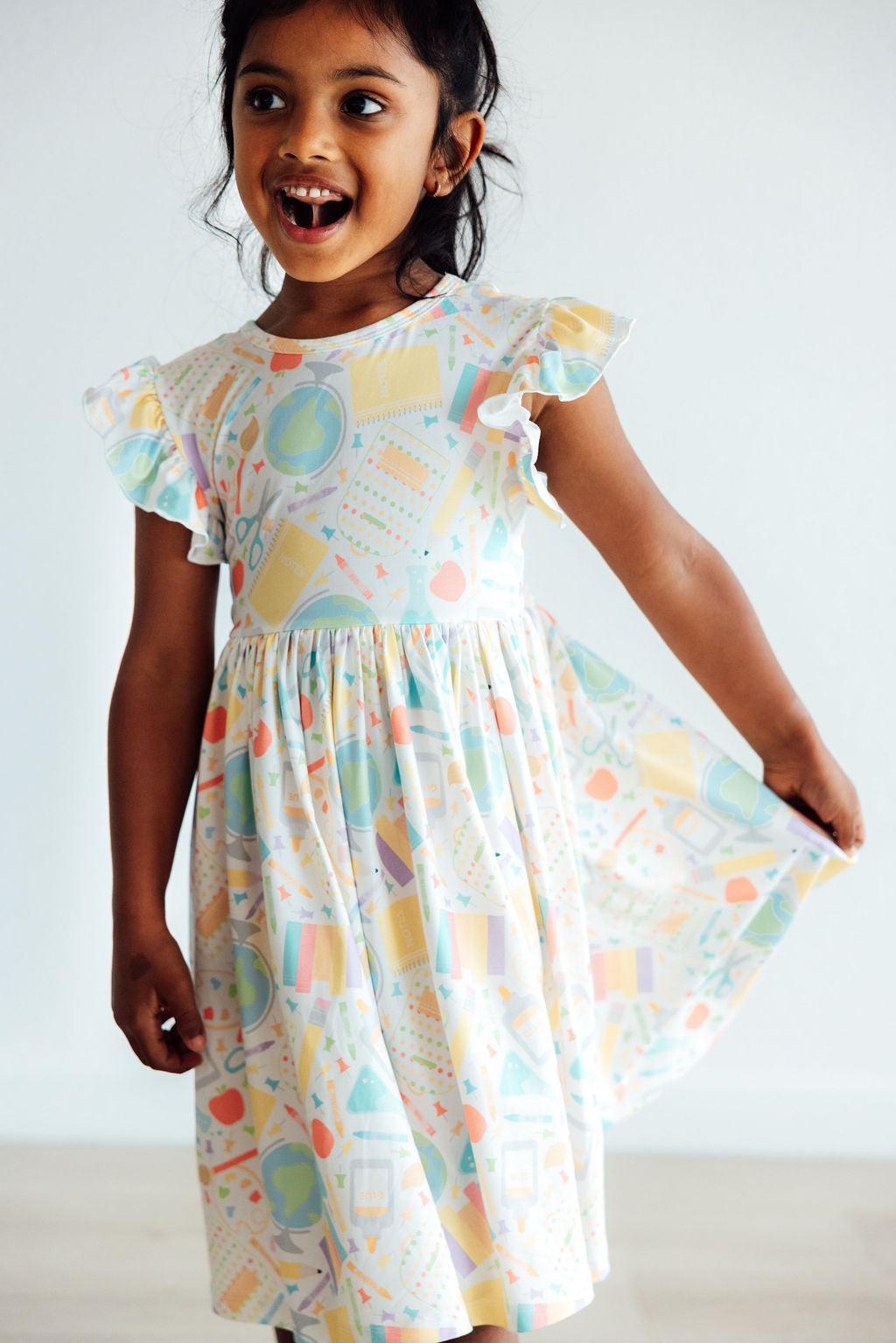 Mila & Rose ® Campus Cutie Flutter Sleeve Twirl Dress Mila Rose Toddler - Apparel & Accessories > Clothing > Dresses Twirl Dress Flutter