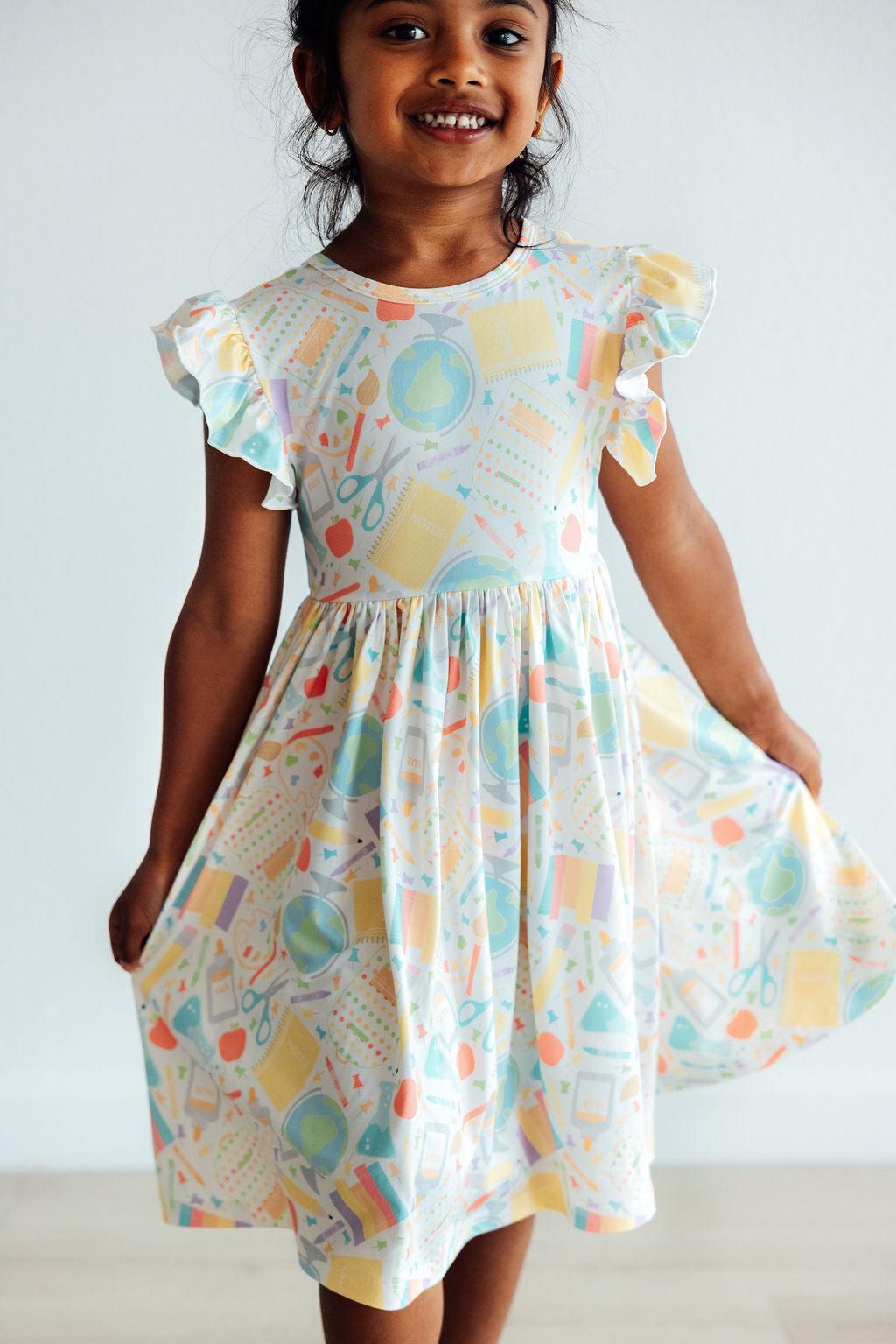 Mila & Rose ® Campus Cutie Flutter Sleeve Twirl Dress Mila Rose Toddler - Apparel & Accessories > Clothing > Dresses Twirl Dress Flutter