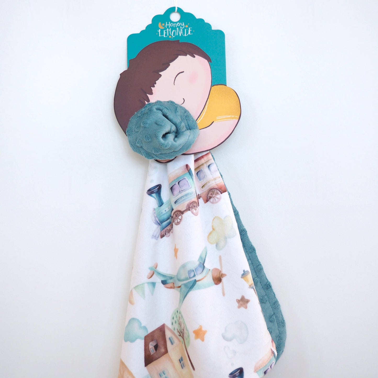 Mini Minky Airplane And Train Toddler Blanket Honey Lemonade