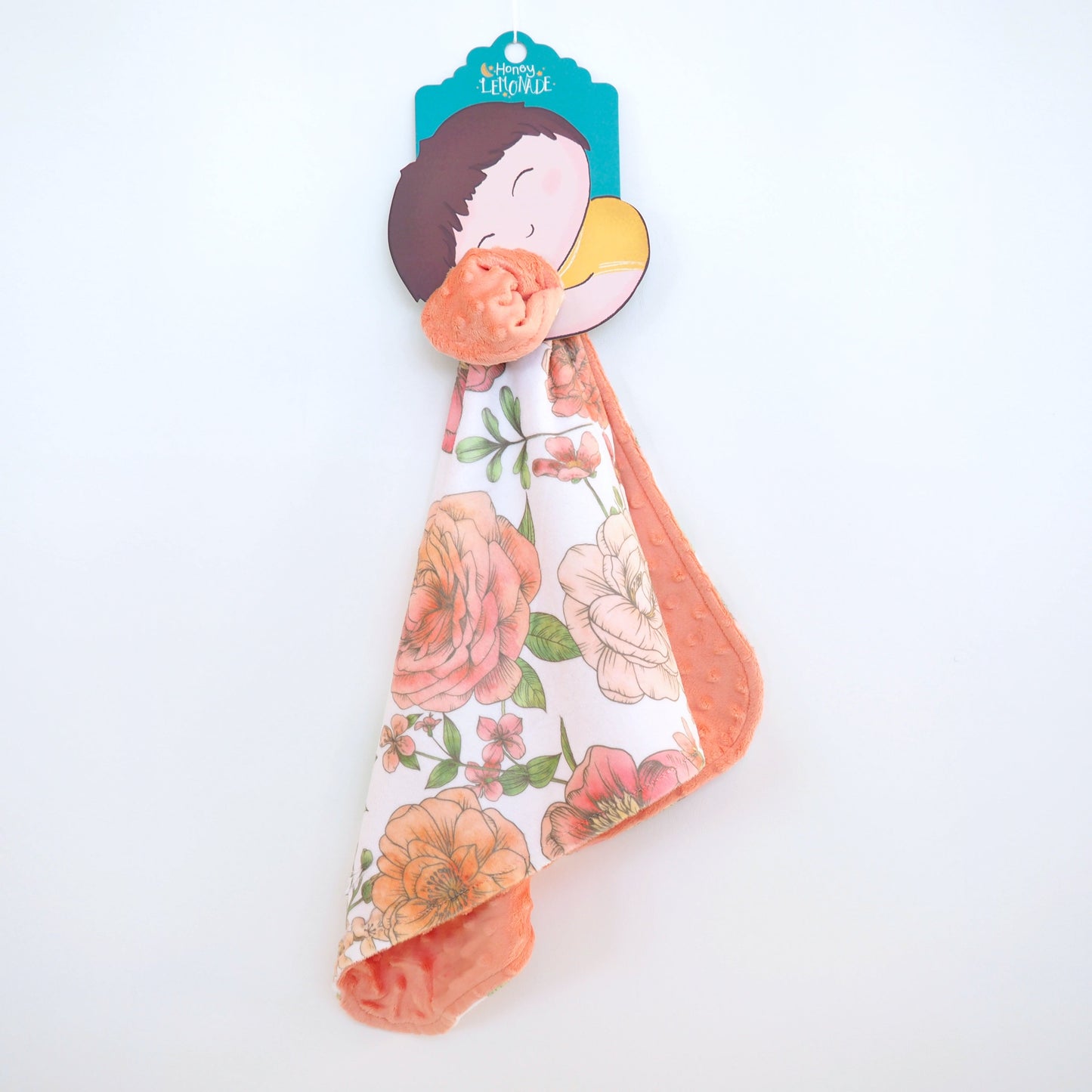 Mini Minky Botanical Floral Luxury Soft Plush Blanket Honey Lemonade