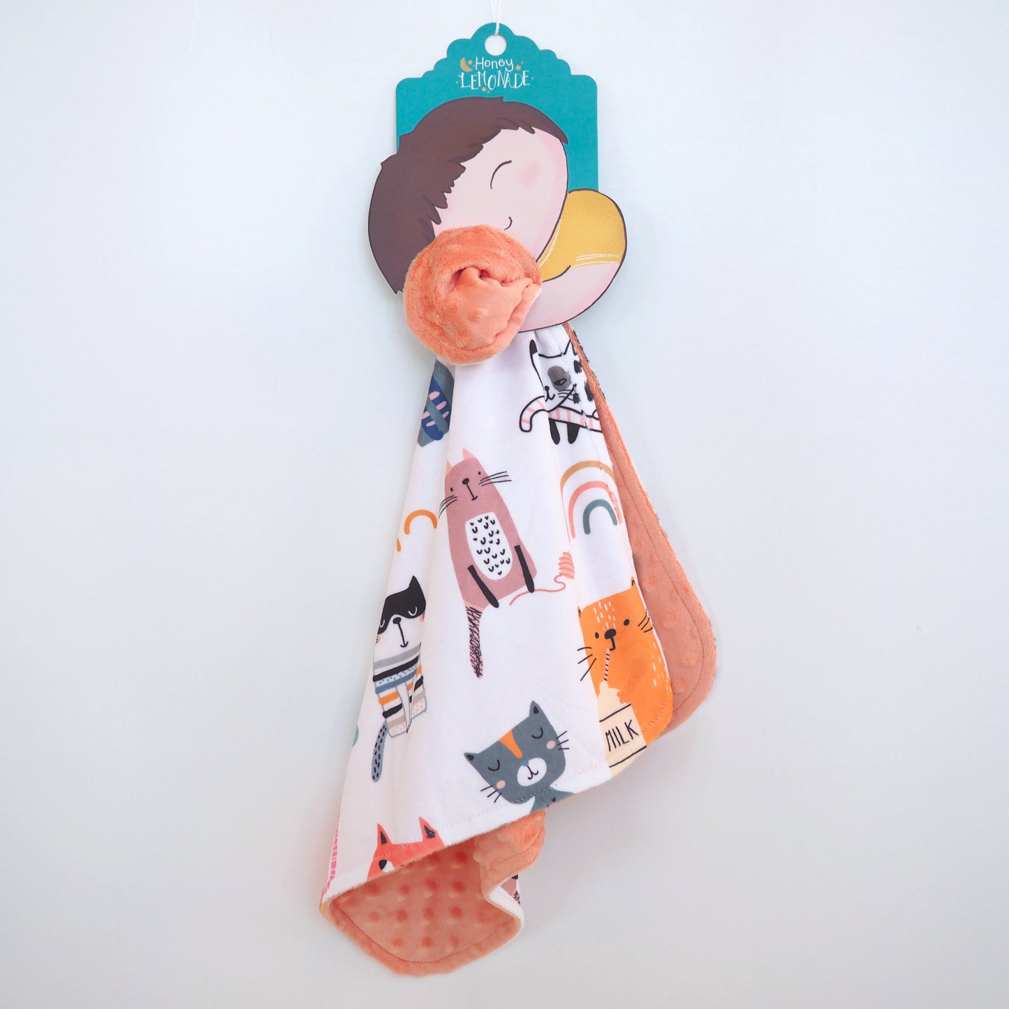 Mini Minky Cats Toddler Blanket Perfect Size for On the Go Honey Lemonade