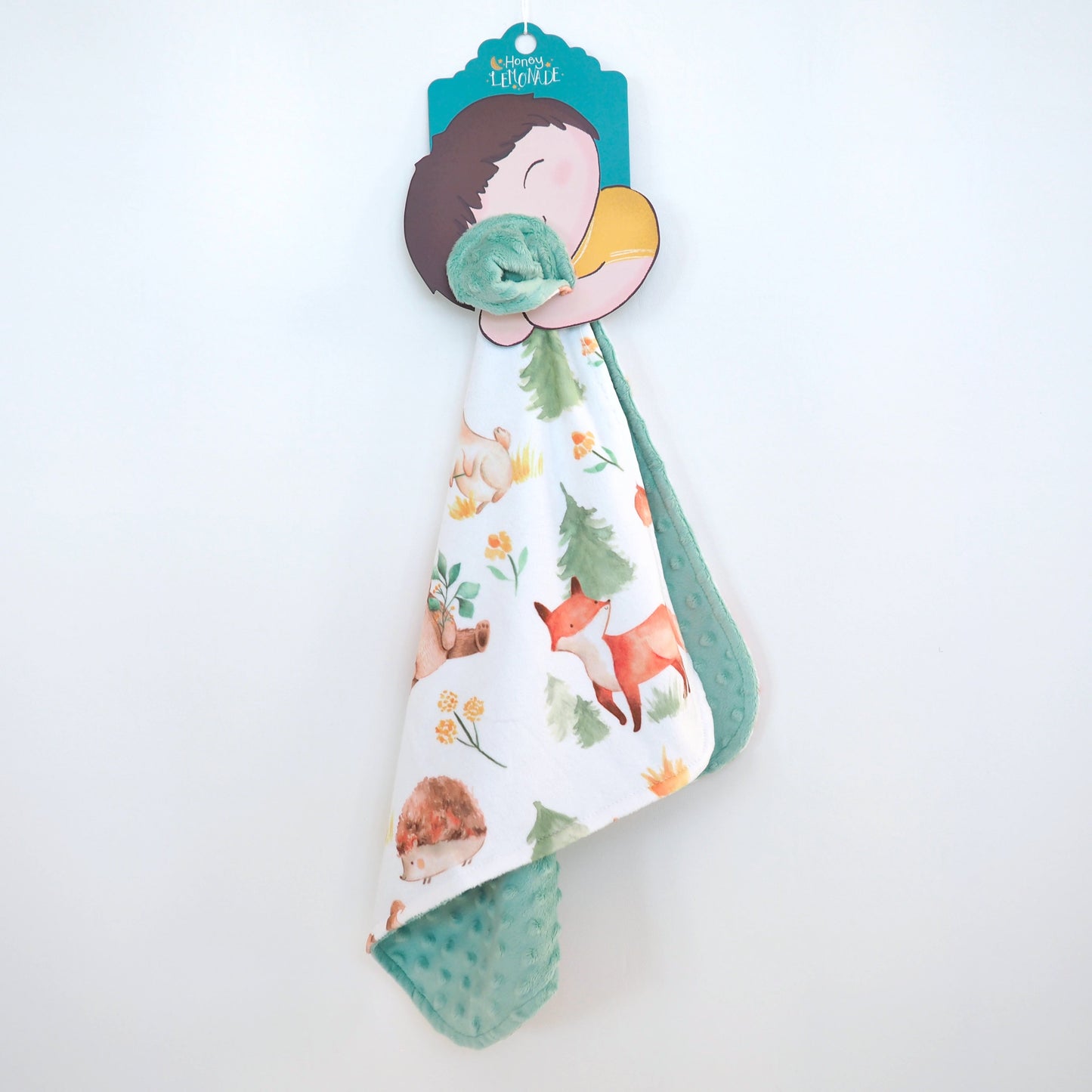 Mini Minky Forest Friends Soft Blanket for Kids with Adorable Animal Design Honey Lemonade