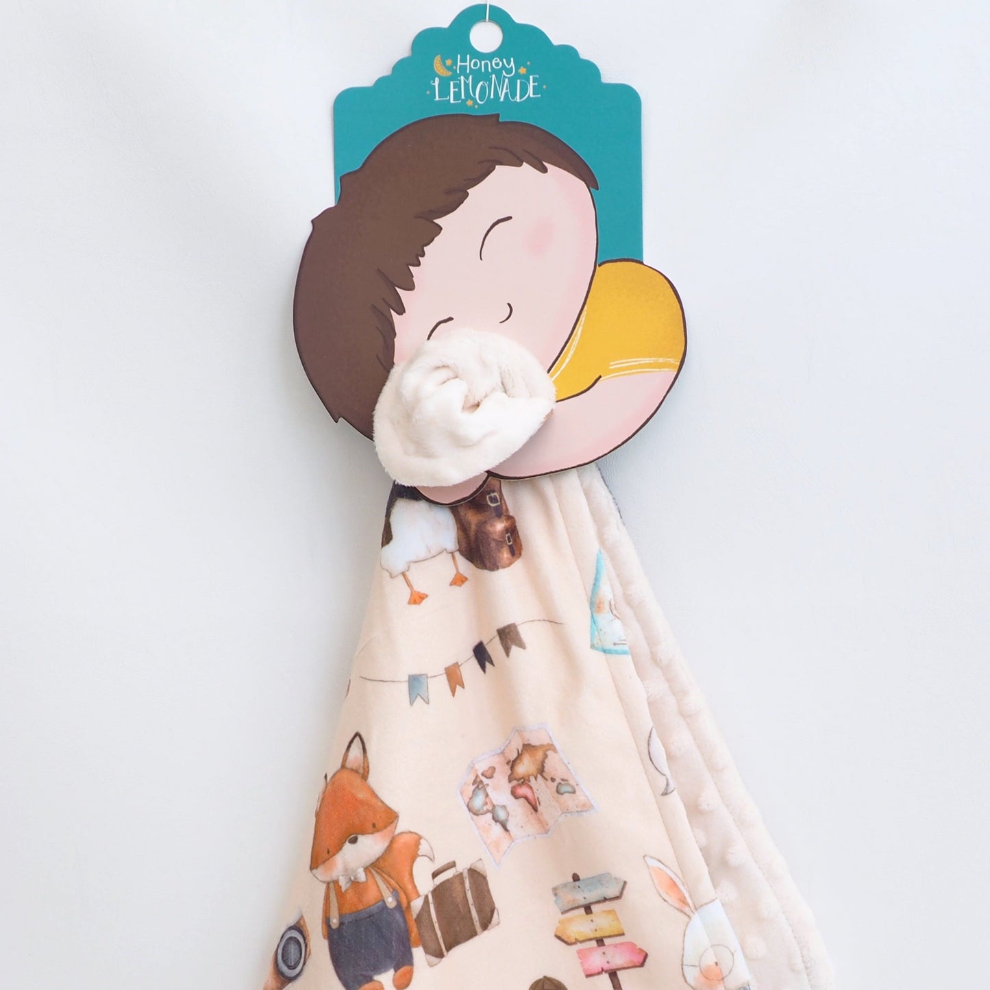 Mini Minky World Explorer Toddler Blanket Lightweight Soft Portable Honey Lemonade
