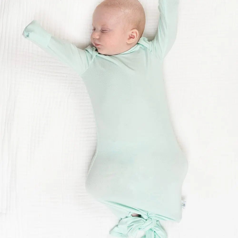 Mint Knotted Gown for Infants 3-6 Months Cozy Sleep Sack.