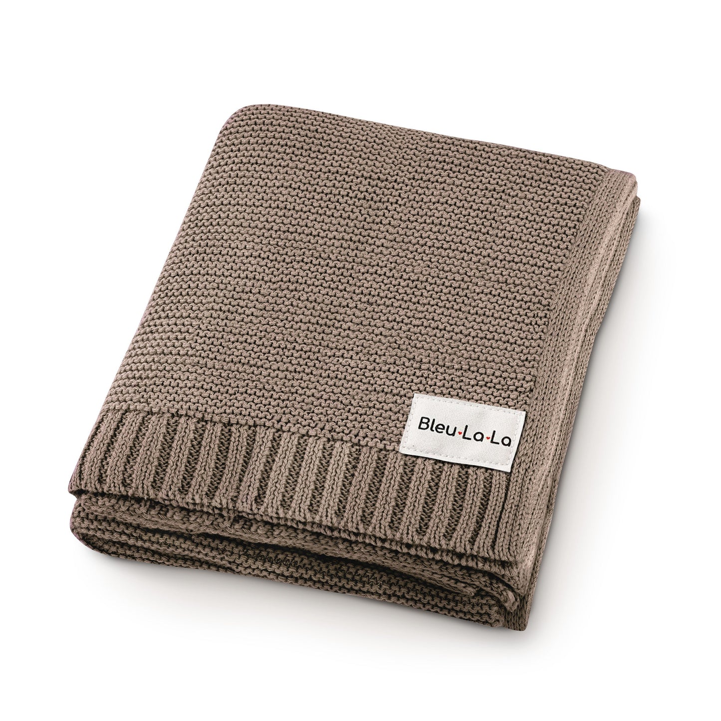 Heritage Knit 100 Percent Organic Cotton Luxury Knit Baby Swaddle Blanket Bleu La La