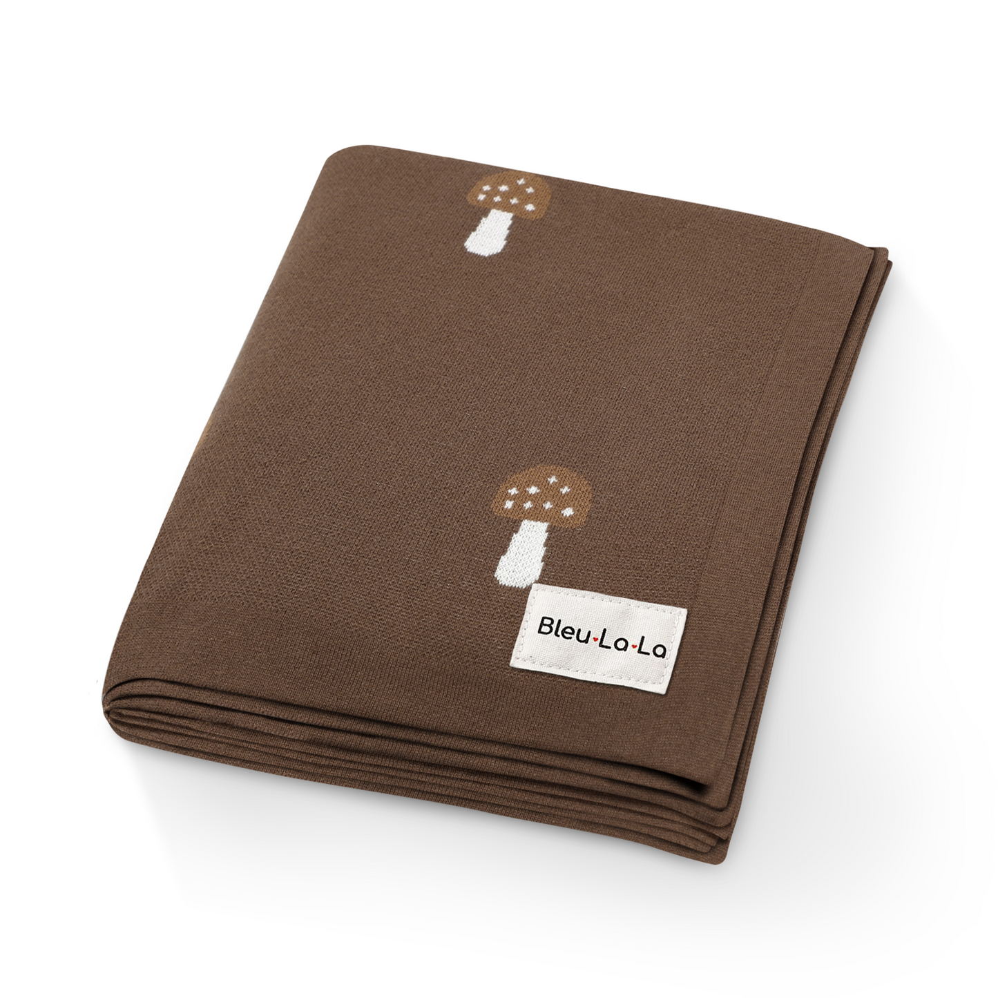 Luxury Knit Mushroom Swaddle Baby Blanket Made from 100 Percent Cotton for Year-Round Comfort Bleu La La
