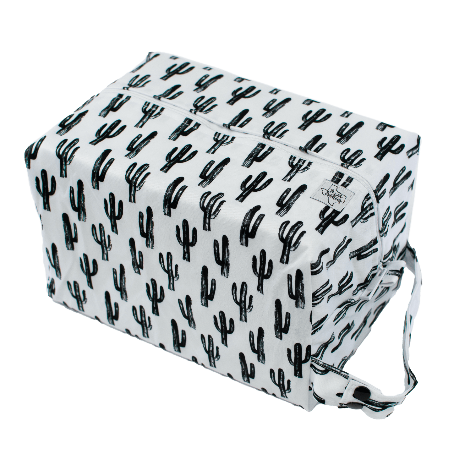 Monochrome Cacti Diaper Pod Water Resistant Double Lined Holds 8 to 10 Stuffed Diapers Texas Tushies