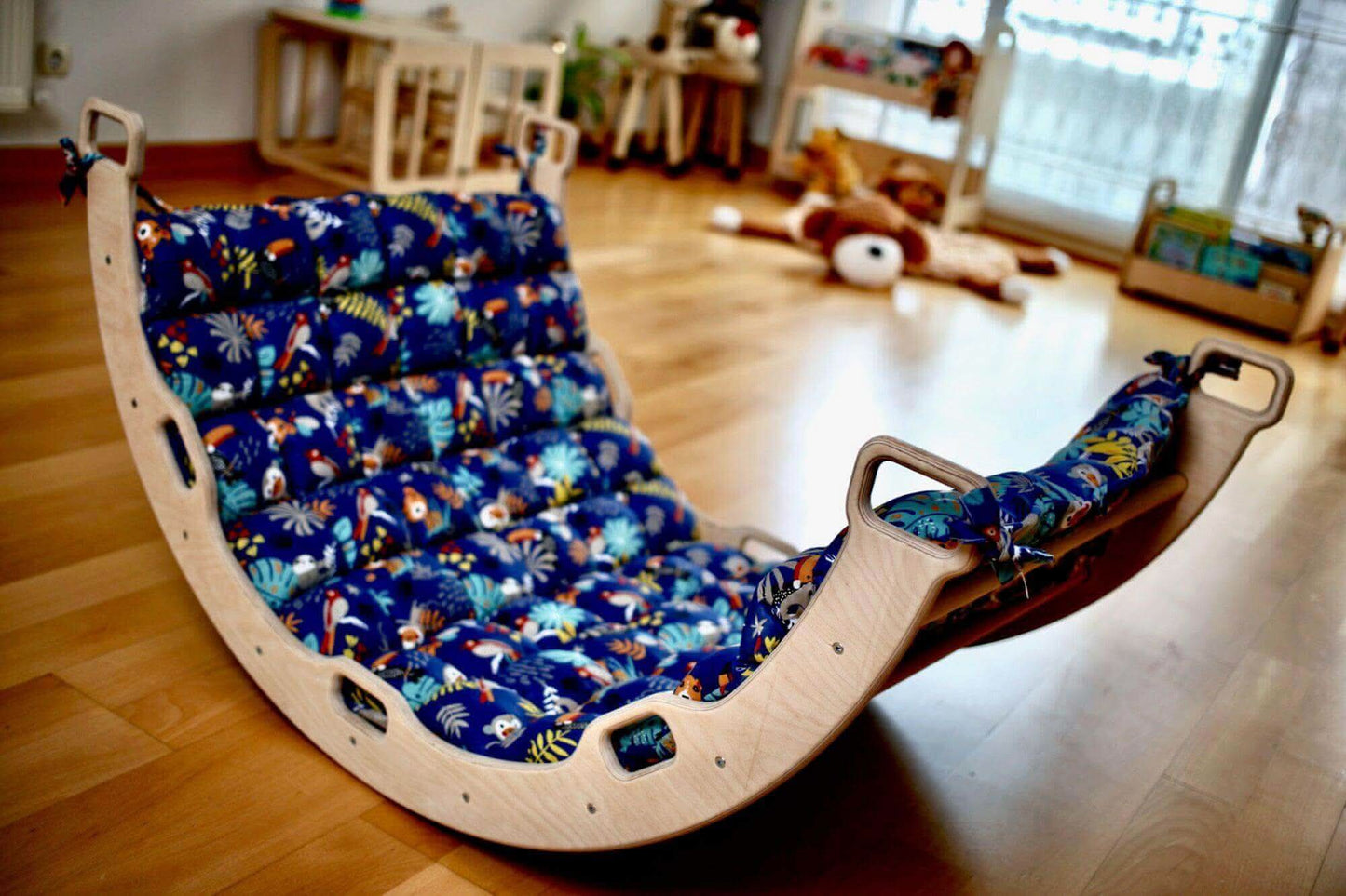 Montessori Arch Swing Set With XL Forest Design Pillow Kidodido Everetts Place: Online Boutique