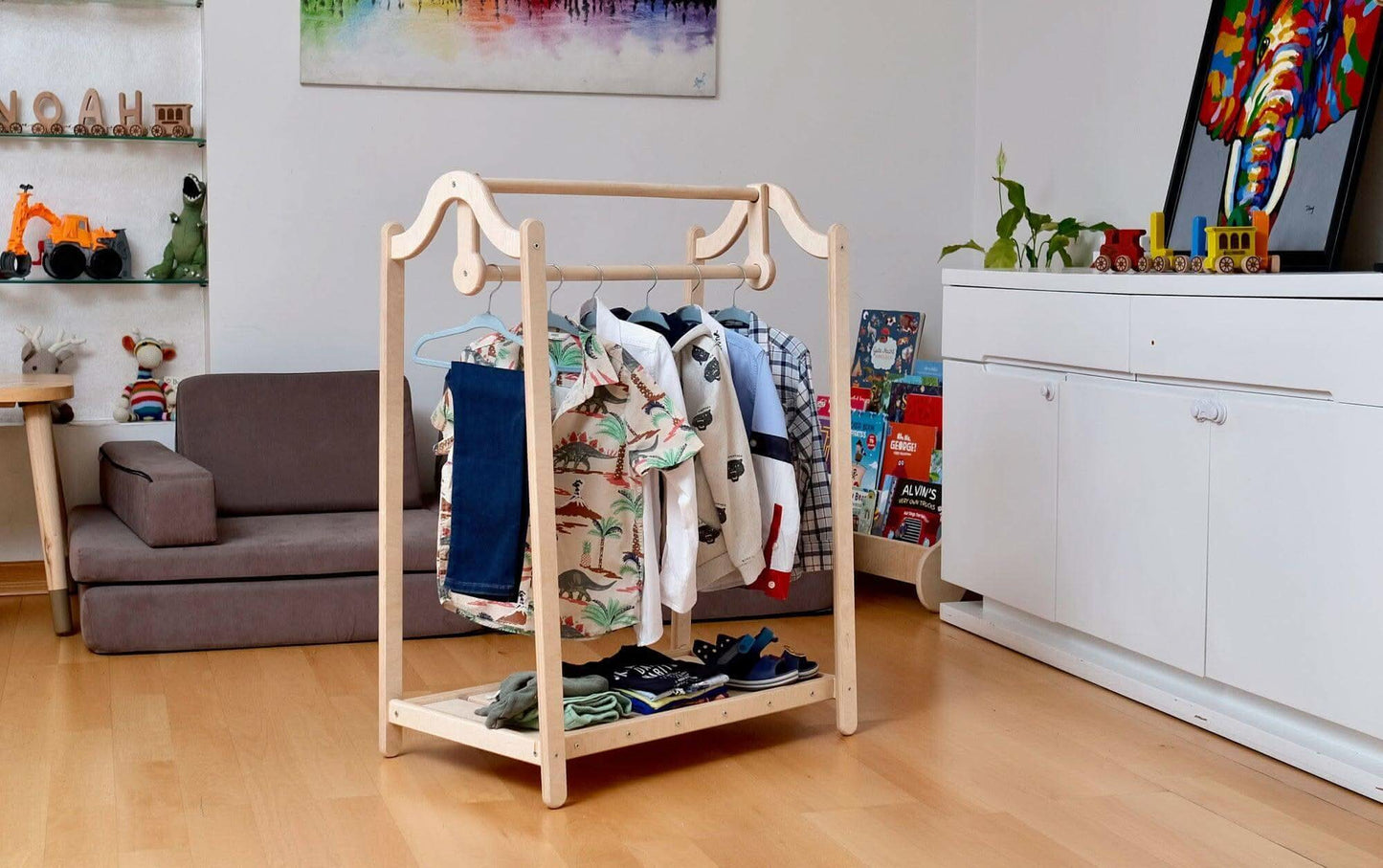 Montessori Wooden Kids Clothing Rack Kidodido Wardrobe Kidodido Everetts Place: Online Boutique