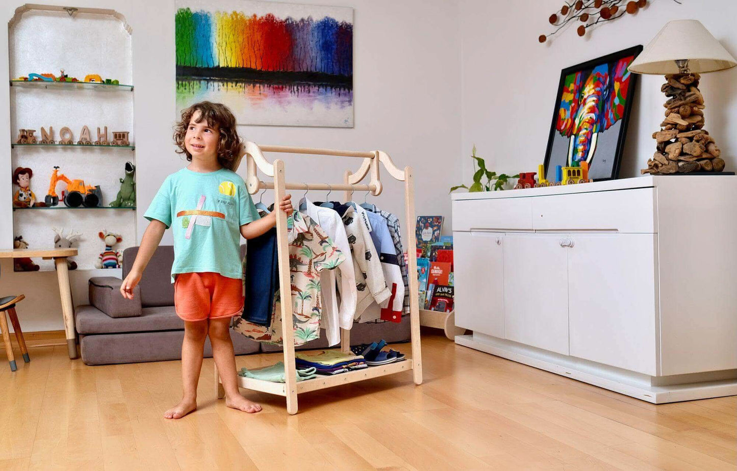 Montessori Wooden Kids Clothing Rack Kidodido Wardrobe Kidodido Everetts Place: Online Boutique