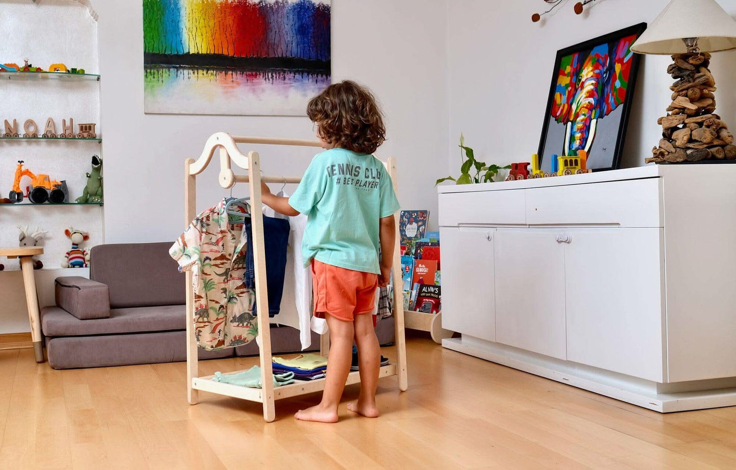 Montessori Wooden Kids Clothing Rack Kidodido Wardrobe Kidodido Everetts Place: Online Boutique