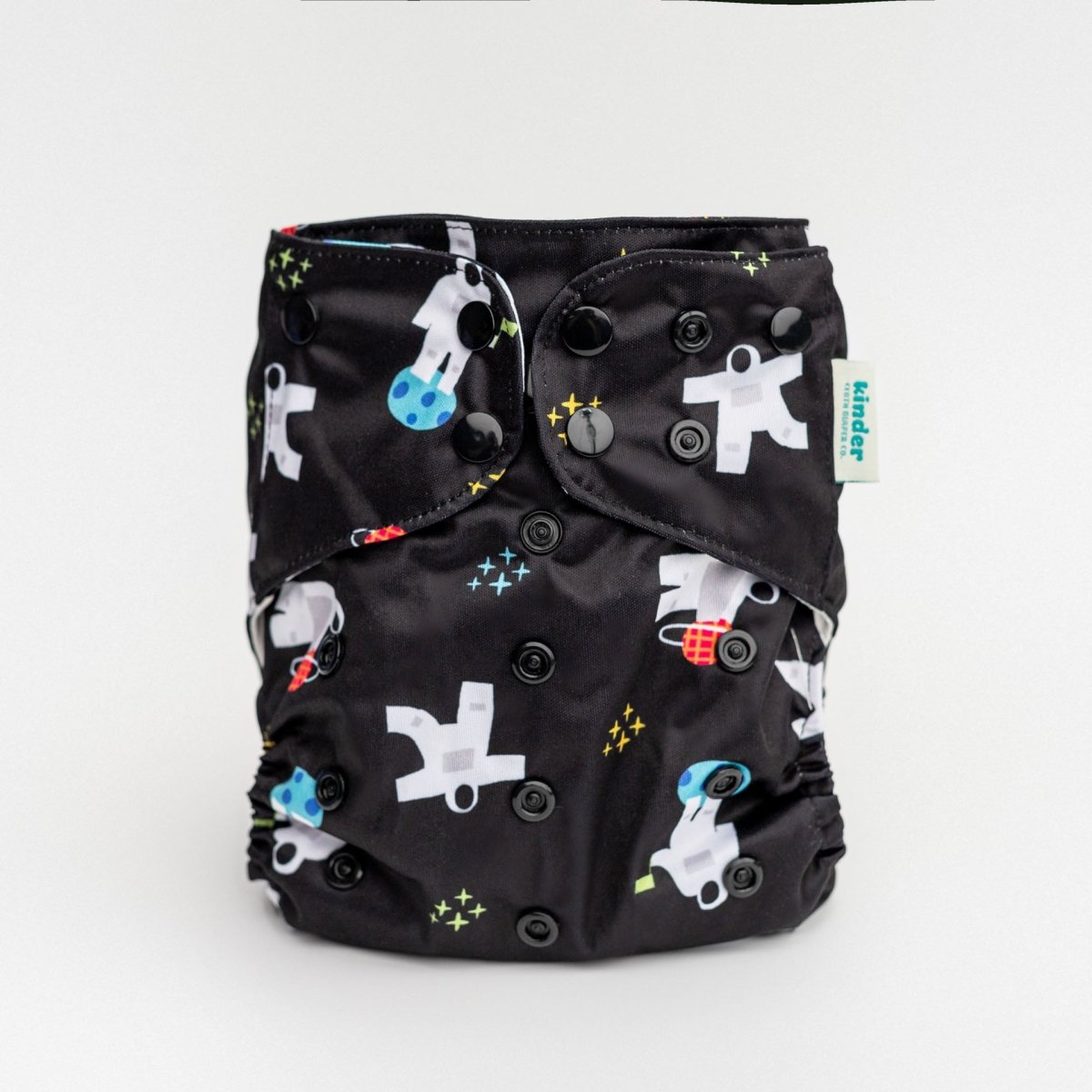 Kinder Cloth Diaper Co. Space and Sky: Essentials Pocket Cloth Diaper with Athletic Wicking Jersey, Grows with your Baby