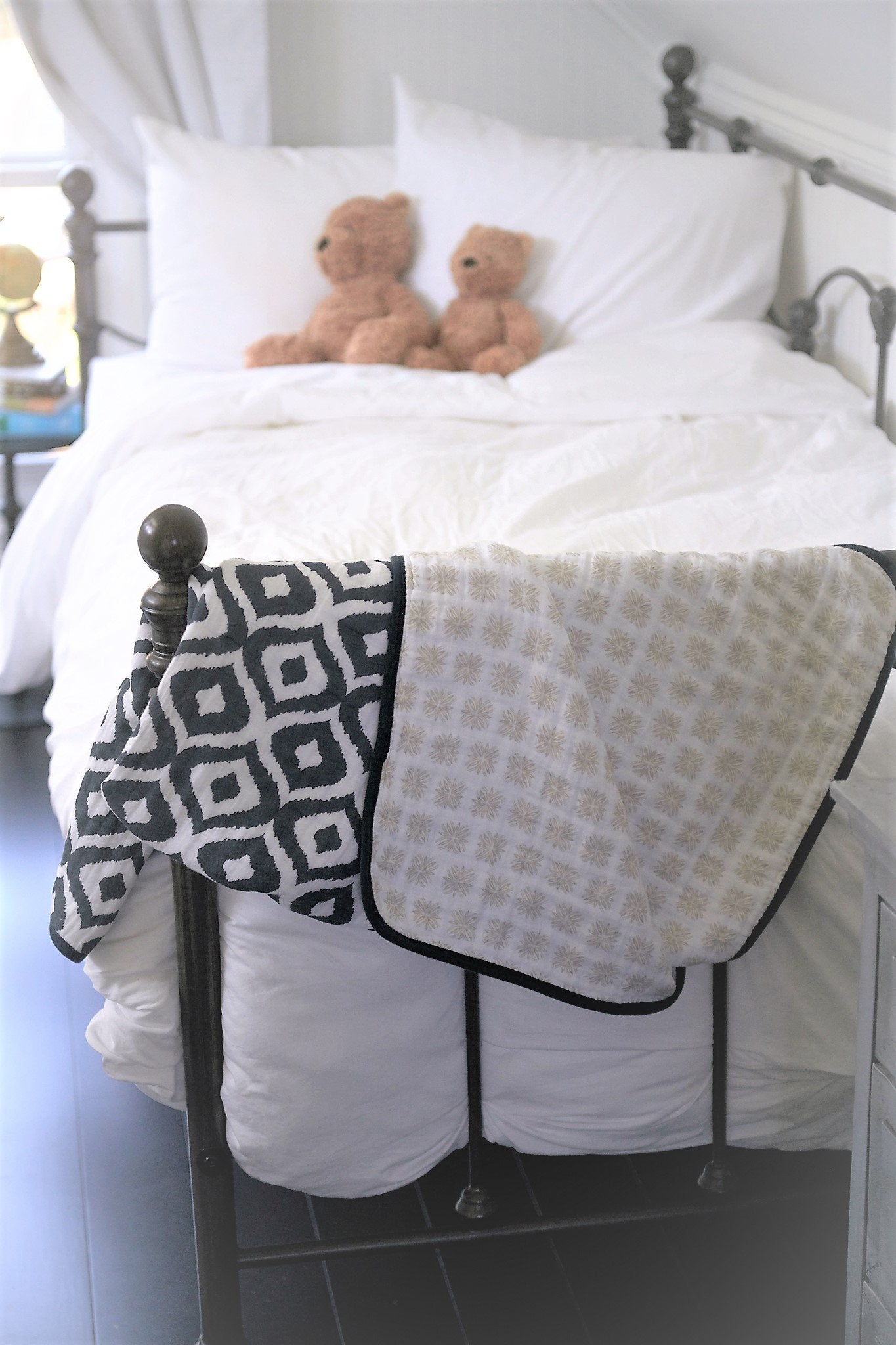 Morrocan Blue And Flower Child Cotton Muslin Newcastle Blanket Newcastle Classics