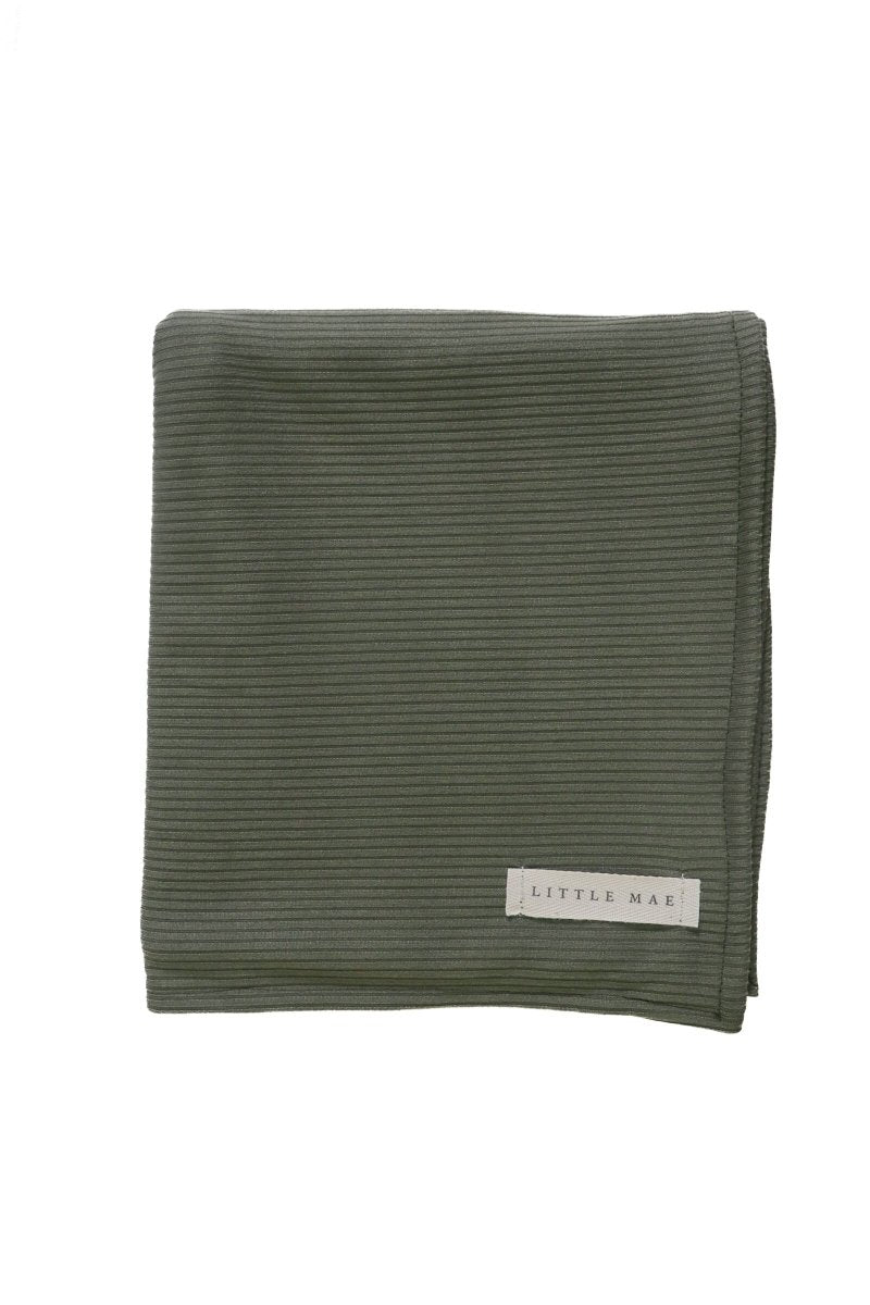 Little Mae & Co Moss Ribbed Stretch Swaddle Baby Blanket Little Mae And Co - Everetts Place Boutique -