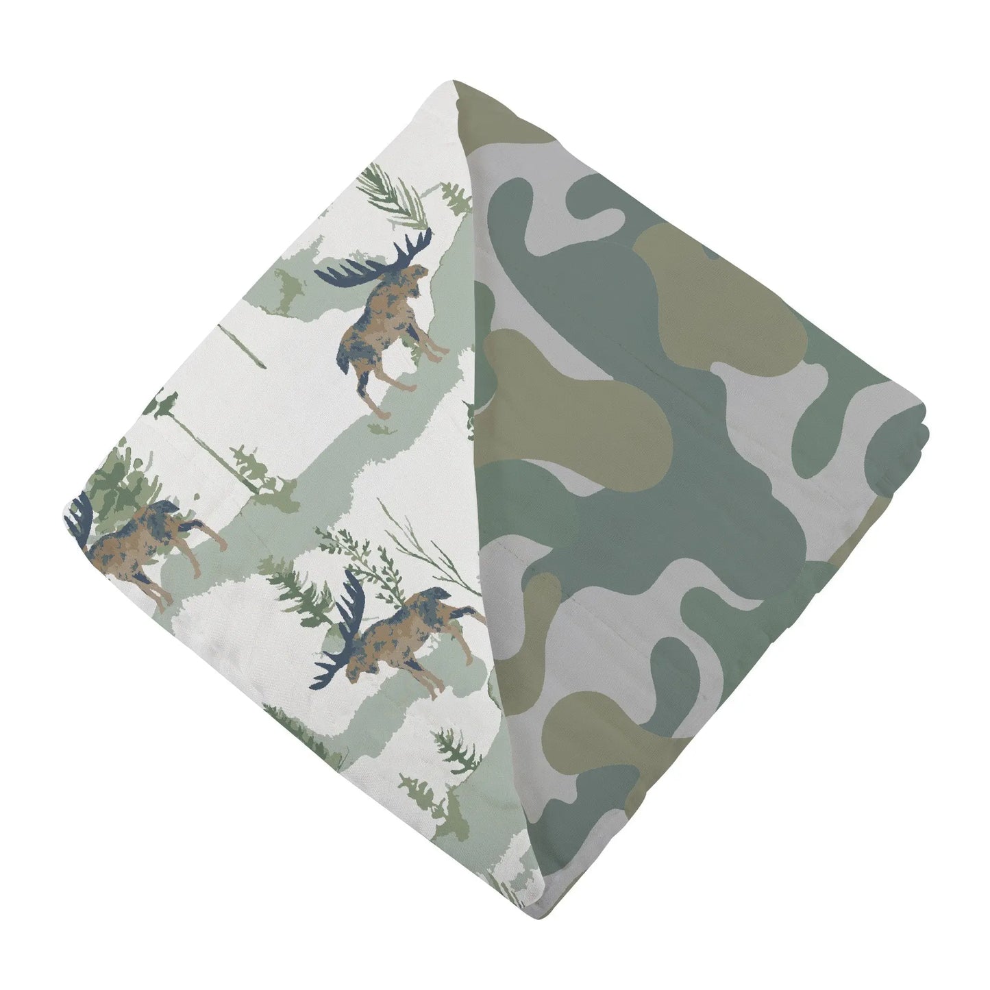 Mountain Moose and Hunter's Camo Newcastle Blanket for Kids 100 Percent Natural Bamboo Muslin Soft Cozy Breathable 47 Inch x 47 Inch Newcastle Classics