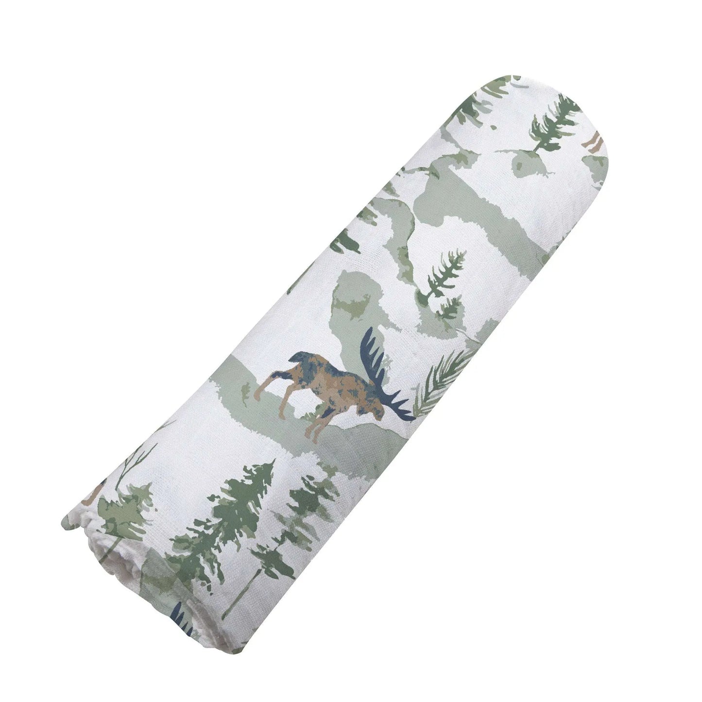 Mountain Moose Muslin Swaddle Blanket Made from Natural Bamboo Fibers Newcastle Classics