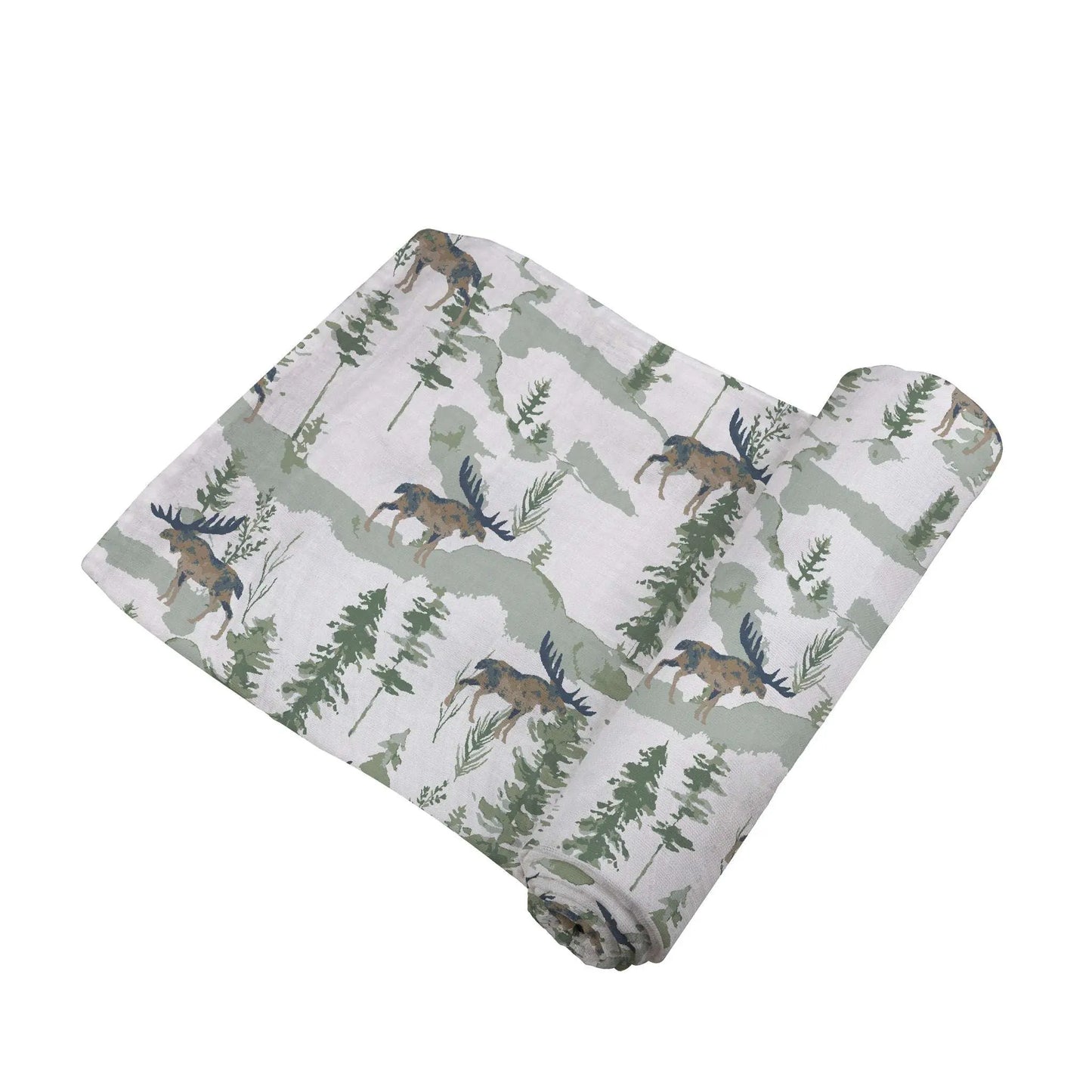 Mountain Moose Muslin Swaddle Blanket Made from Natural Bamboo Fibers Newcastle Classics