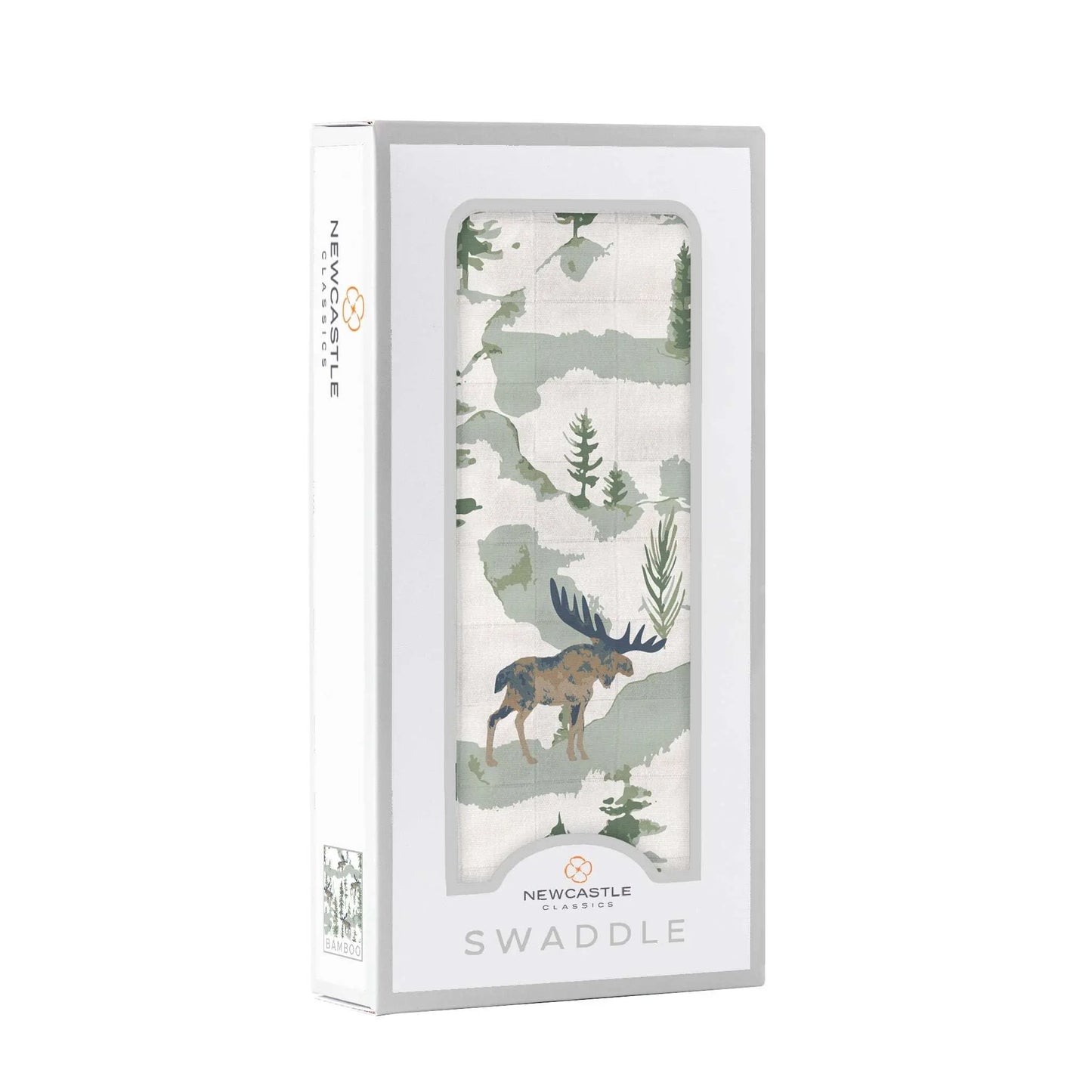 Mountain Moose Muslin Swaddle Blanket Made from Natural Bamboo Fibers Newcastle Classics