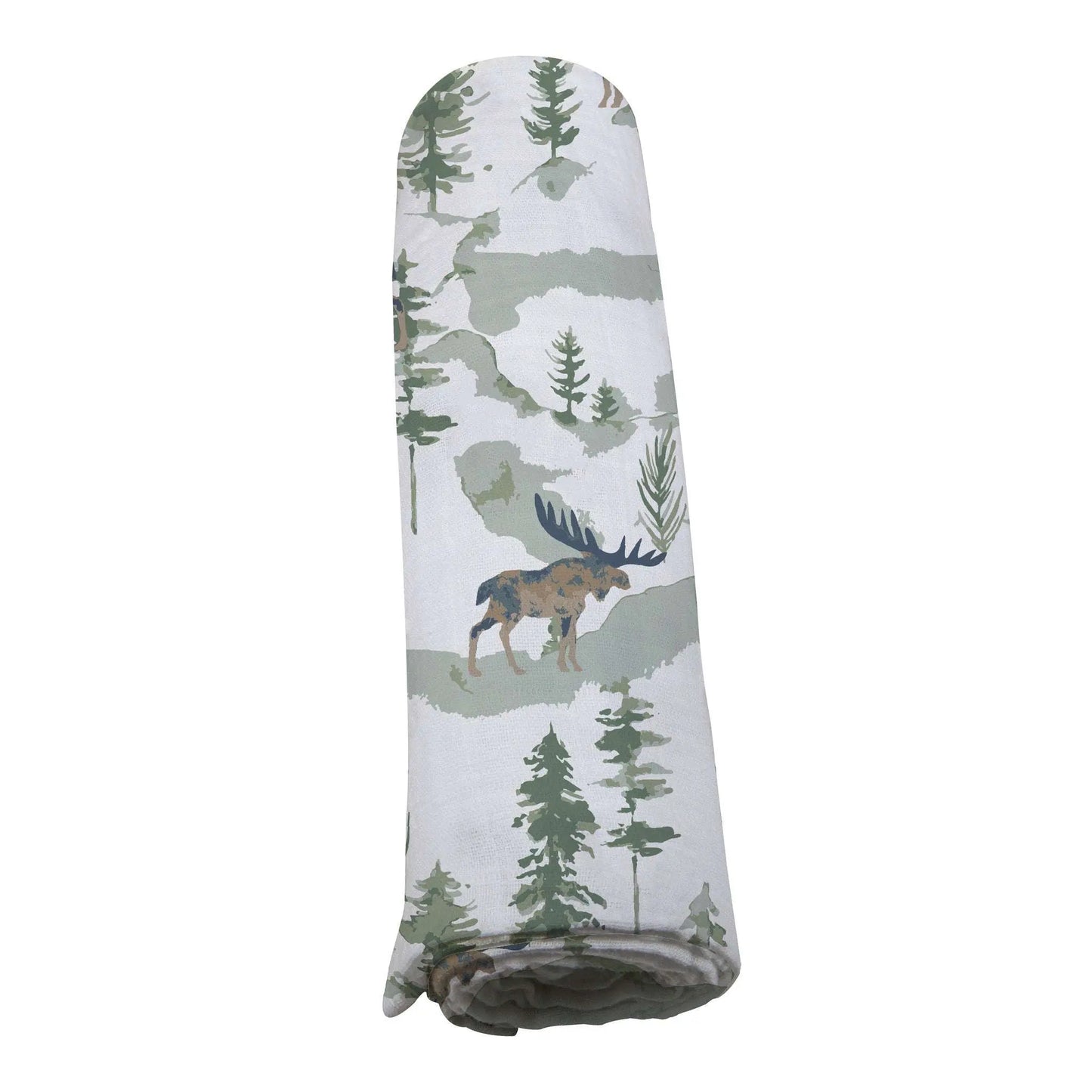 Mountain Moose Muslin Swaddle Blanket Made from Natural Bamboo Fibers Newcastle Classics