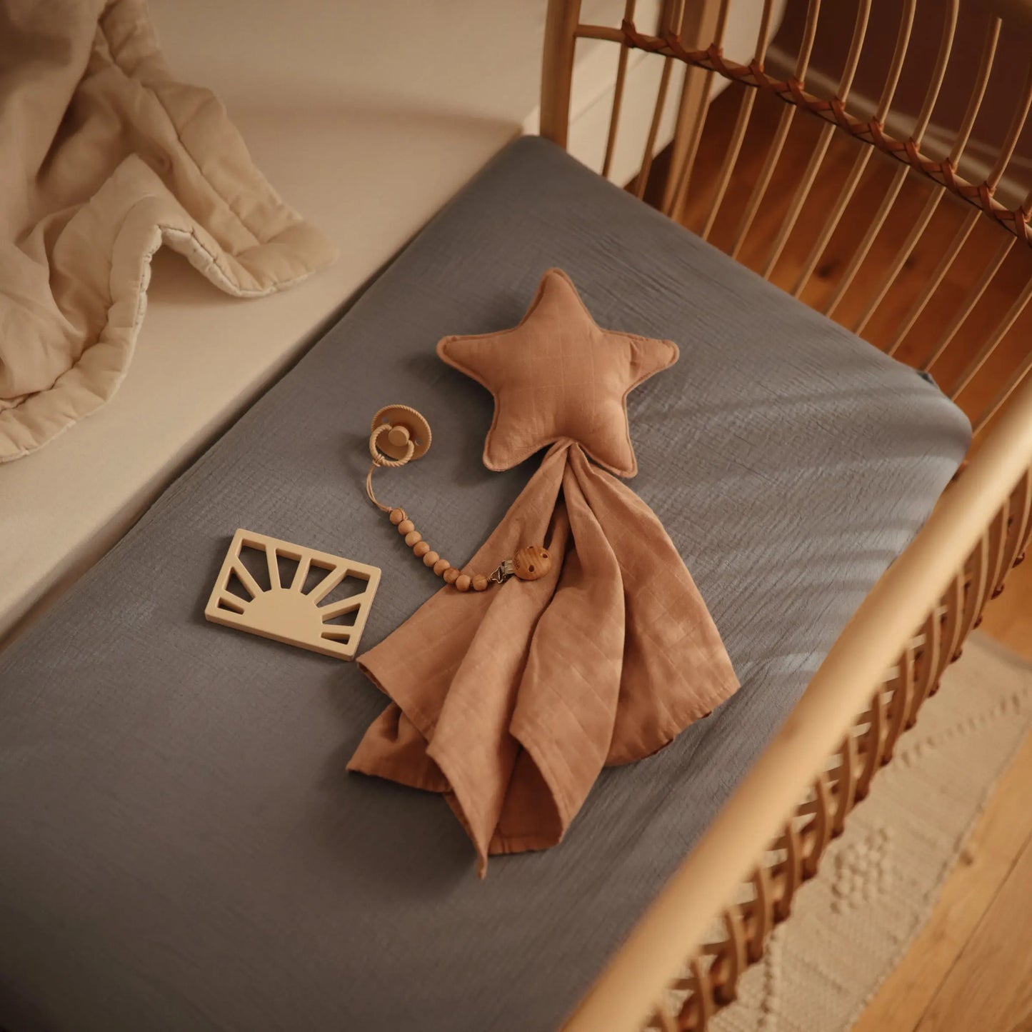 Star Lovey Blanket Made From 100 Percent Organic Cotton Soft Colors Playful Designs For Babies And Toddlers Mushie