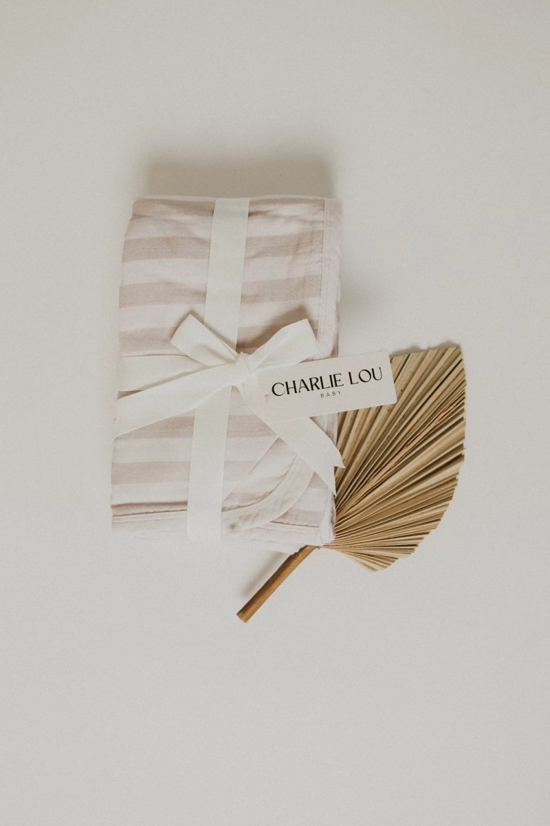 Charlie Lou Baby Muslin Quilt Striped Baby Blanket From Charlie Lou Baby - Everetts Place Boutique -