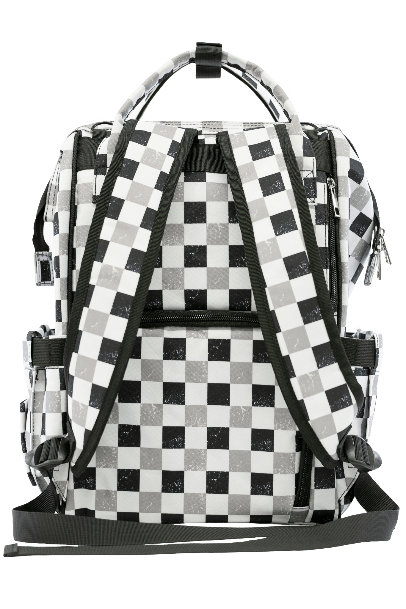 Neutral Check Diaper Bag Trendy Backpack Style for Busy Parents Texas Tushies